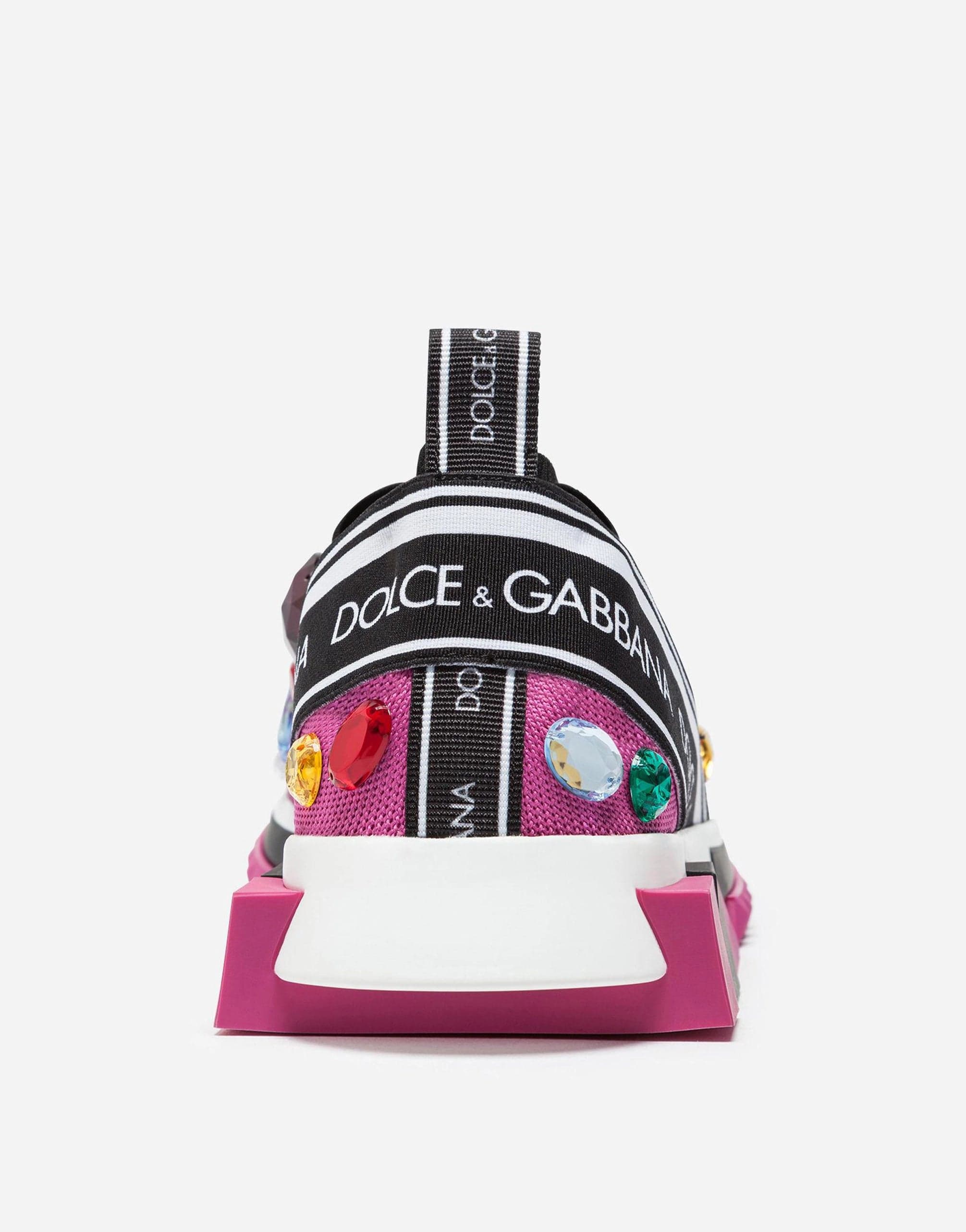 Dolce & Gabbana Sorrento Embellished Sneakers In Fuchsia