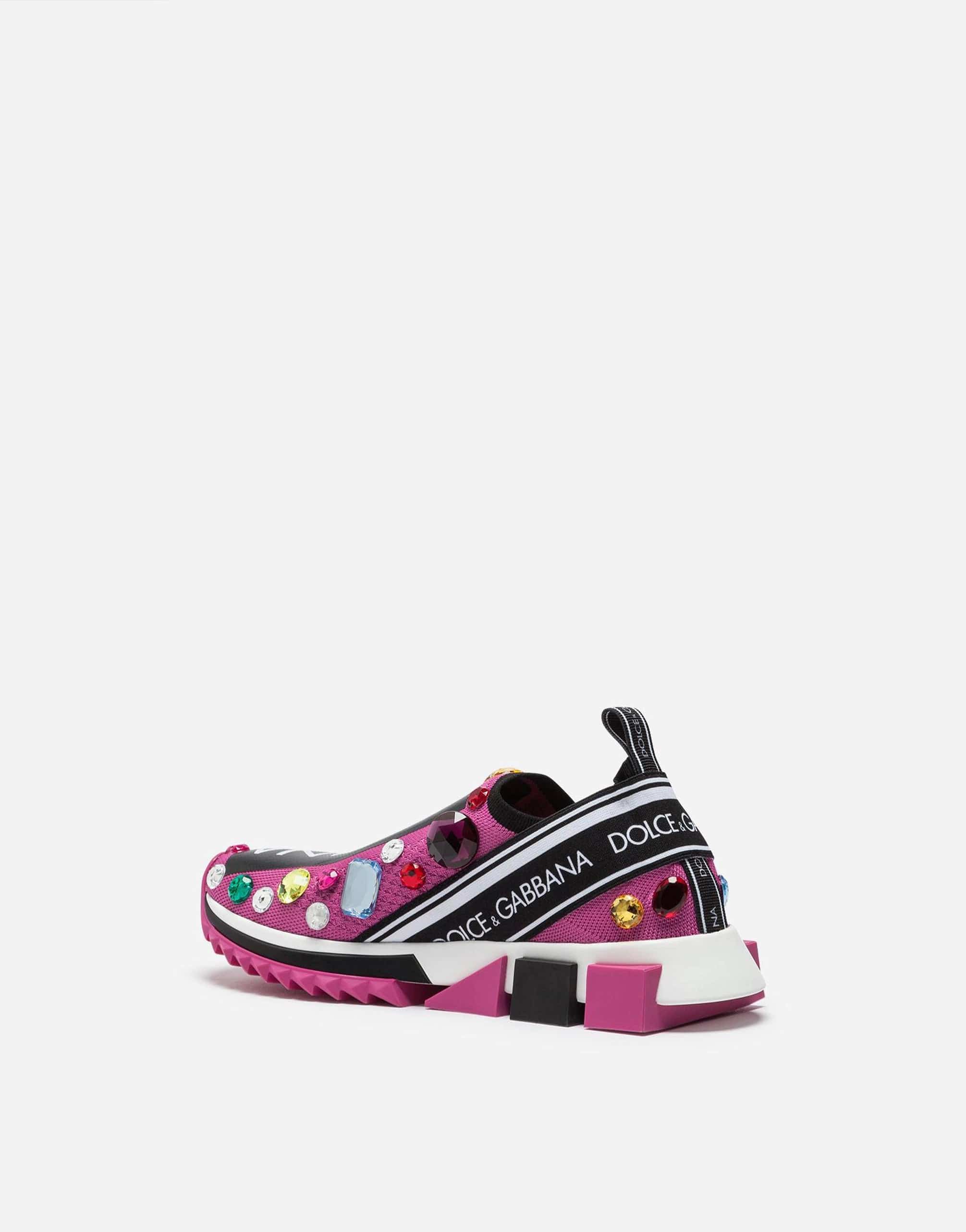 Dolce & Gabbana Sorrento Embellished Sneakers In Fuchsia