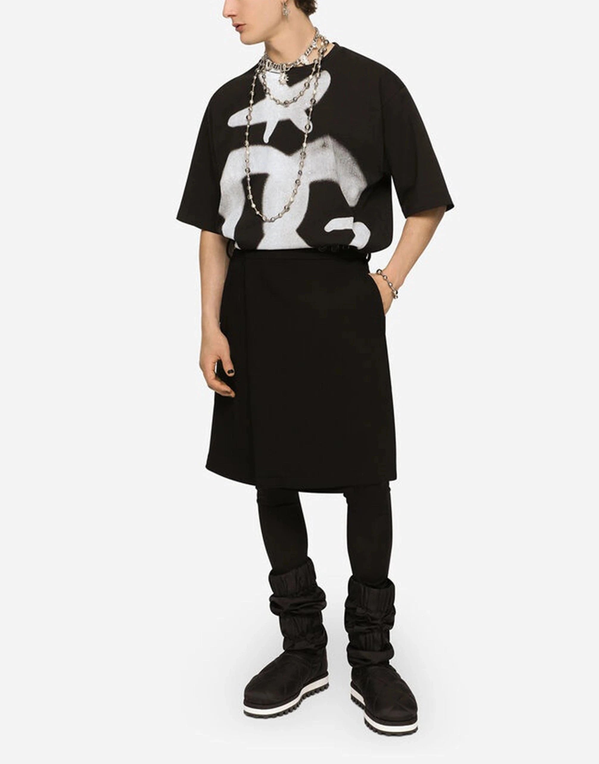 Dolce & Gabbana Spray-Paint Print Technical T-Shirt