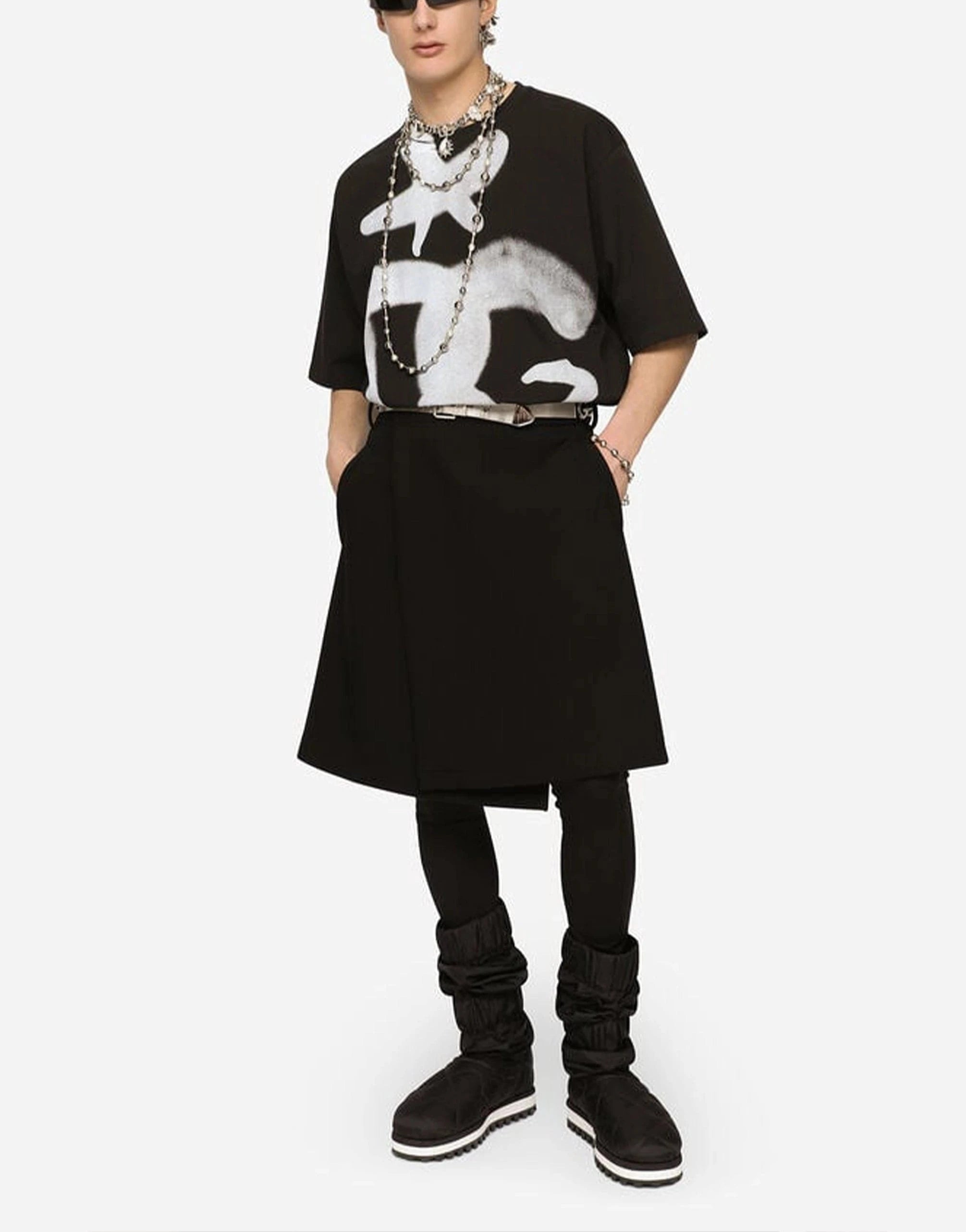 Dolce & Gabbana Spray-Paint Print Technical T-Shirt