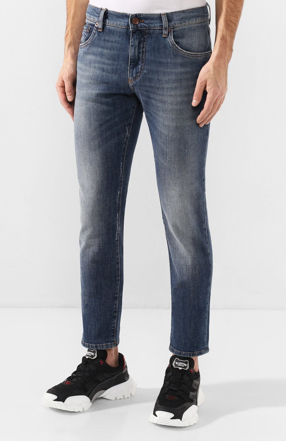 Dolce & Gabbana Straight Leg Pocket Patch Jeans