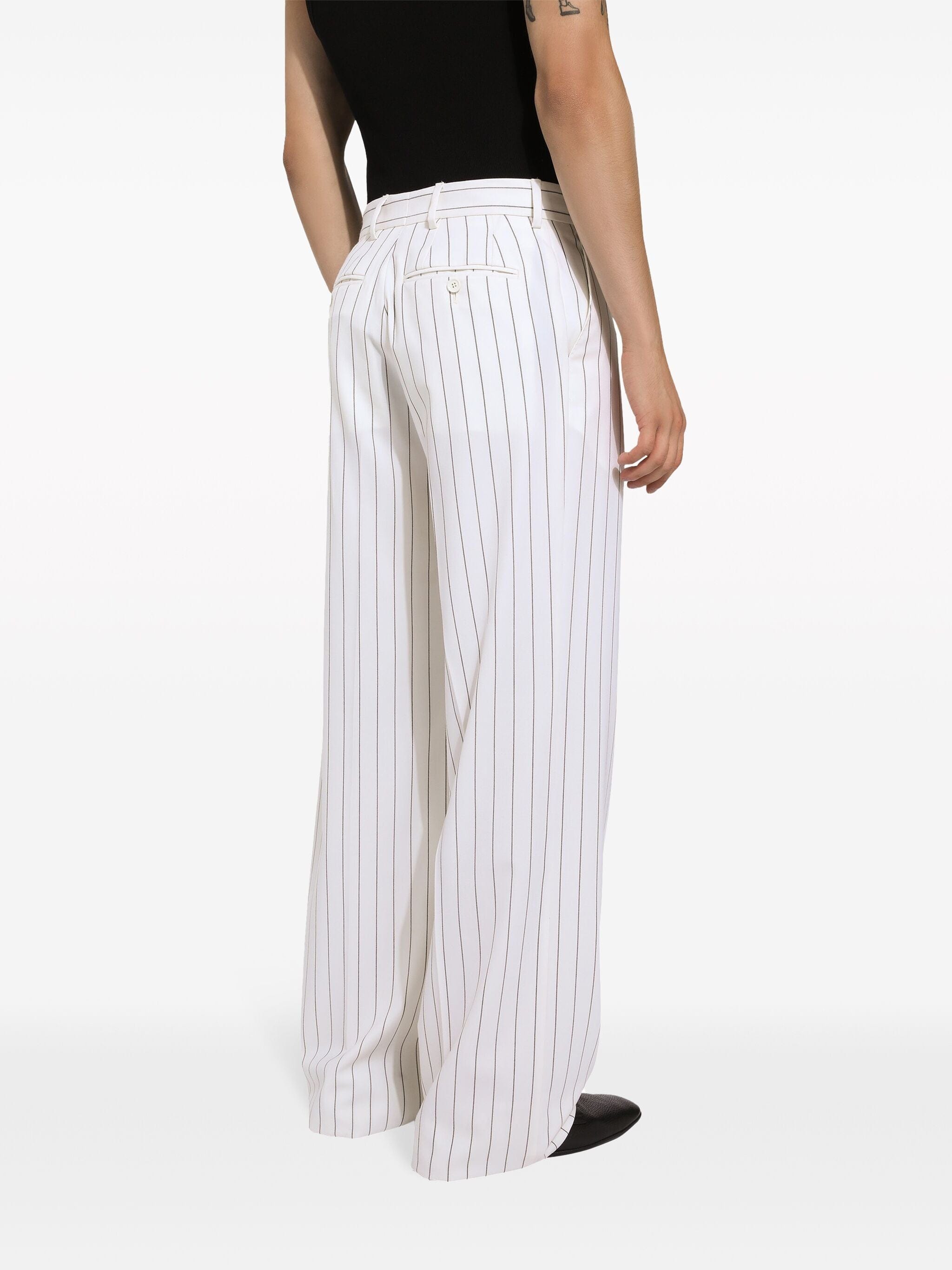 Dolce & Gabbana Straight-Leg Striped Wool Pants