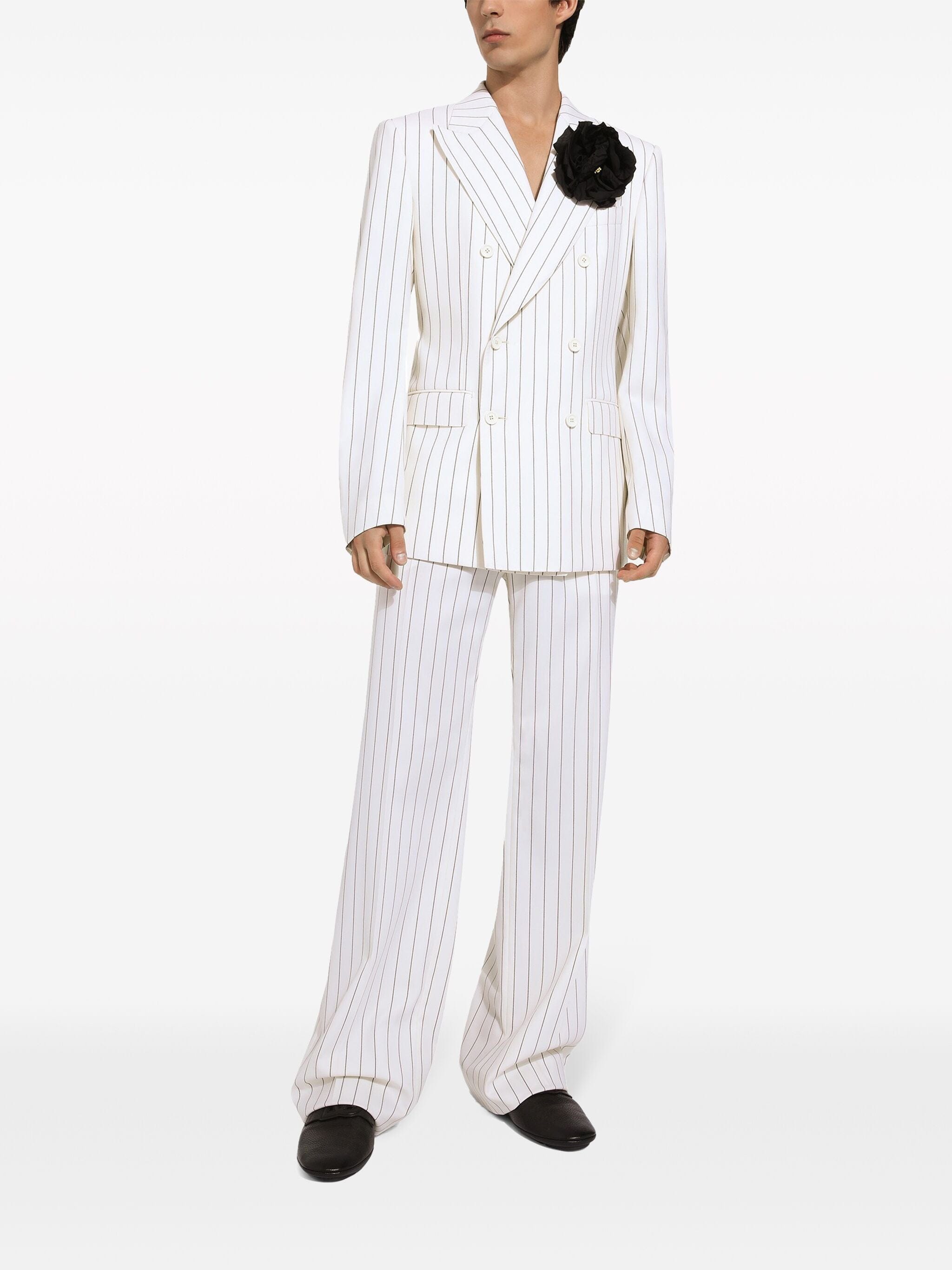 Dolce & Gabbana Straight-Leg Striped Wool Pants