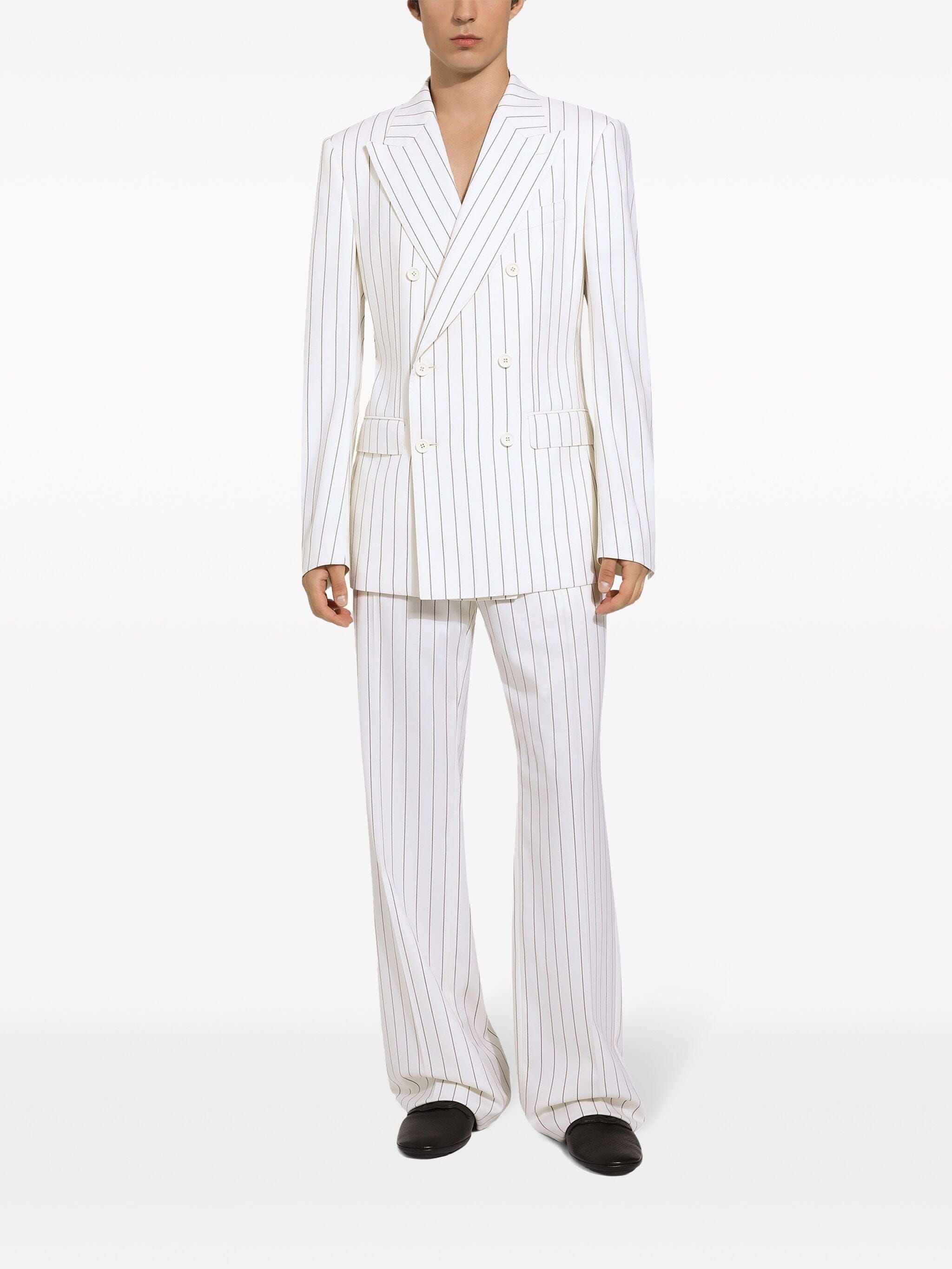 Dolce & Gabbana Straight-Leg Striped Wool Pants