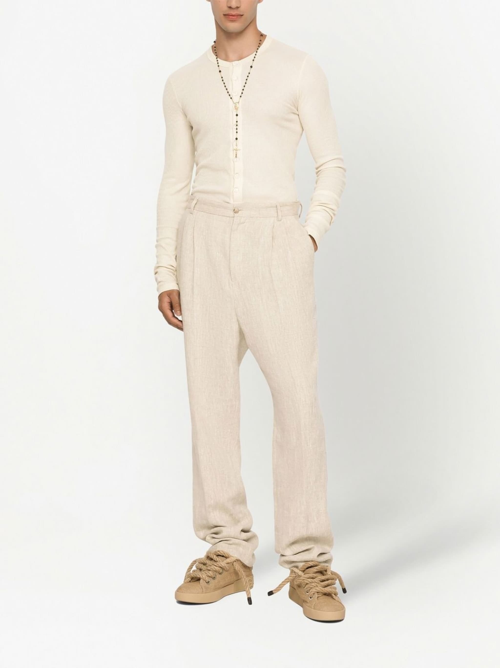 Dolce & Gabbana Dolce & Gabbana Straight-Leg Tailored Linen Trousers