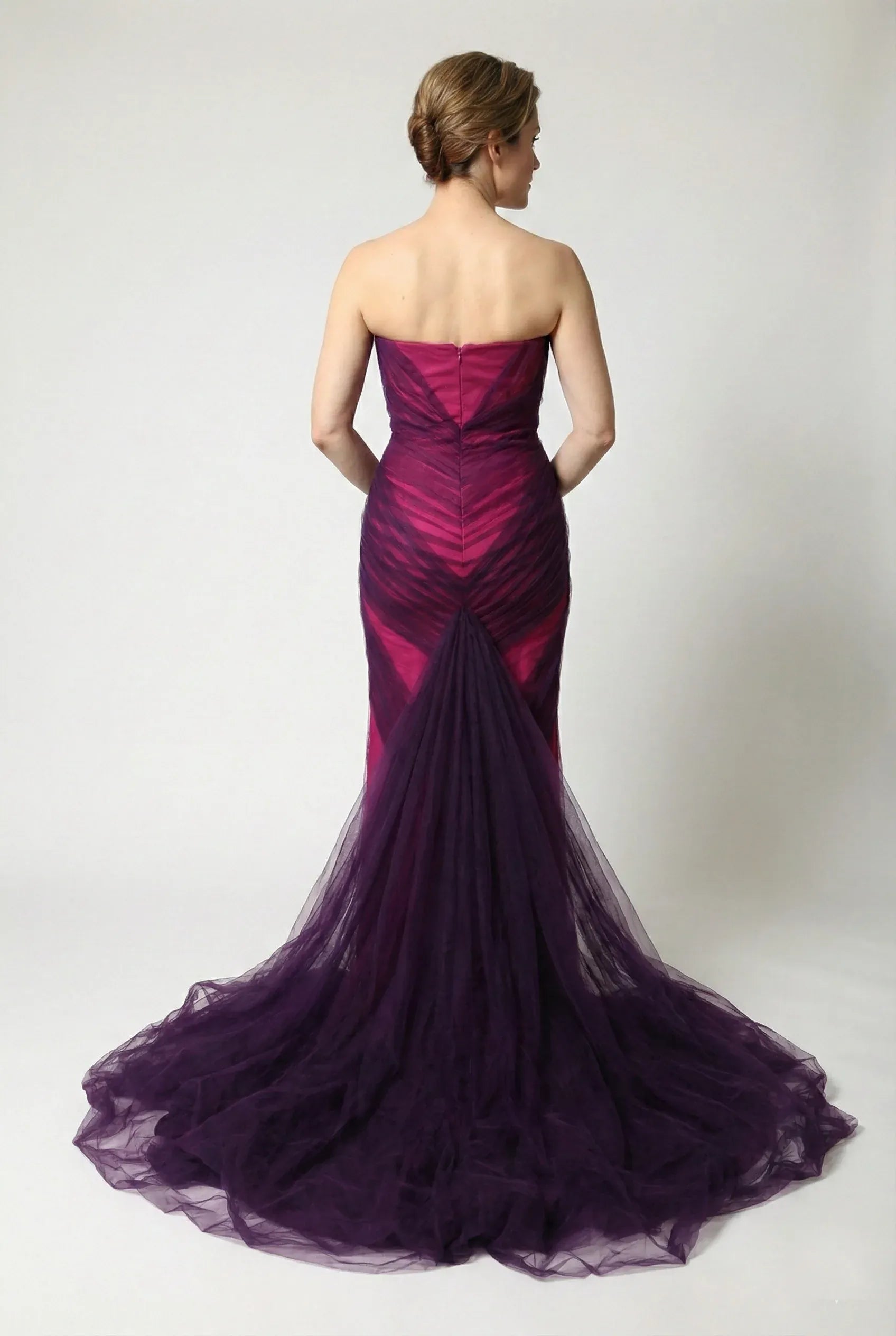 Dolce & Gabbana Strapless Ombre Tulle Mermaid Gown