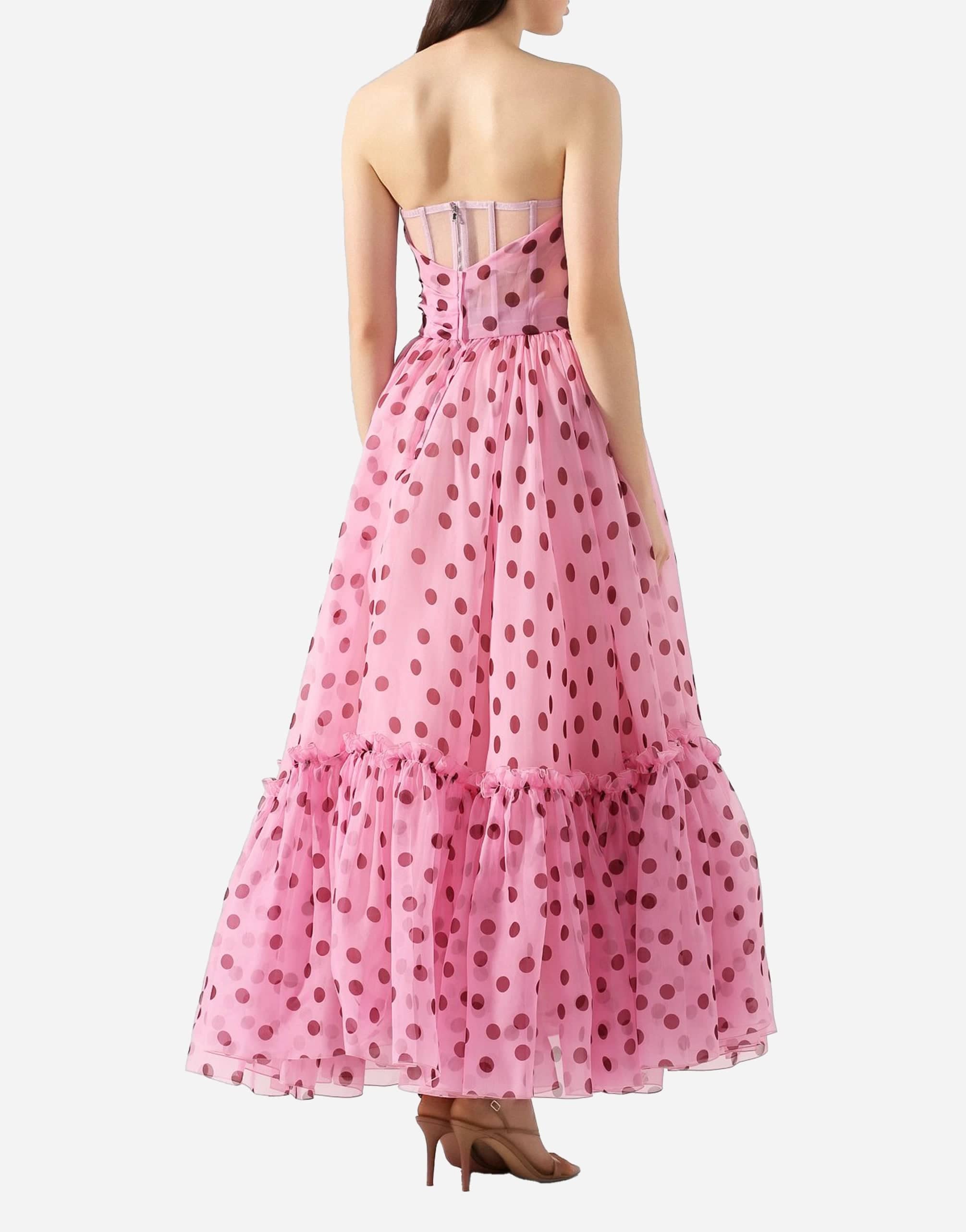 Dolce & Gabbana Strapless Polka Dot Organza Dress