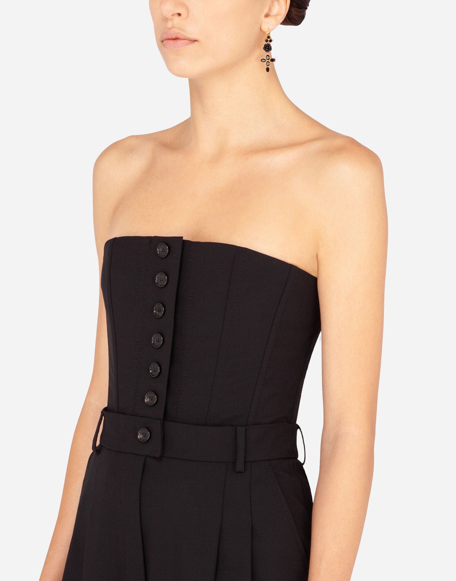 Dolce & Gabbana Strapless Stretch Wool Jumpsuit