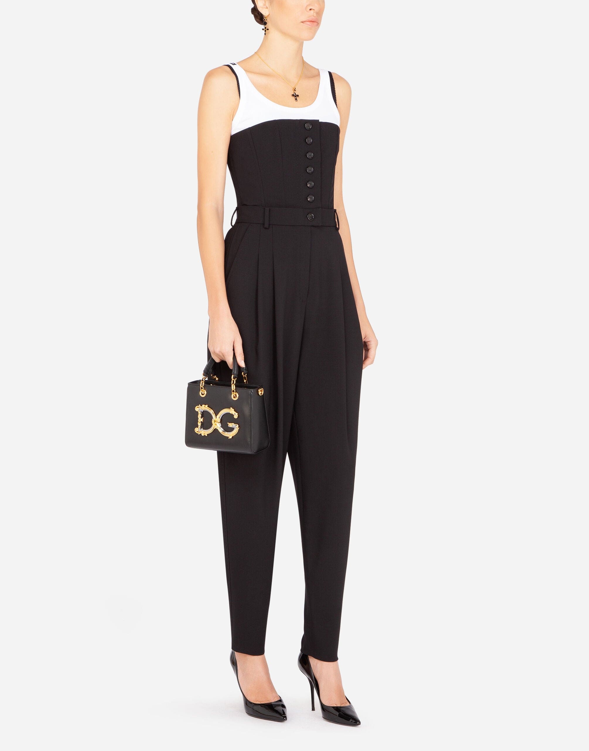 Dolce & Gabbana Strapless Stretch Wool Jumpsuit