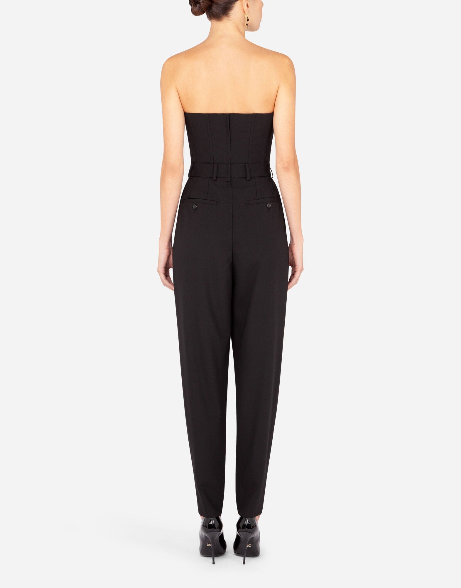 Dolce & Gabbana Strapless Stretch Wool Jumpsuit