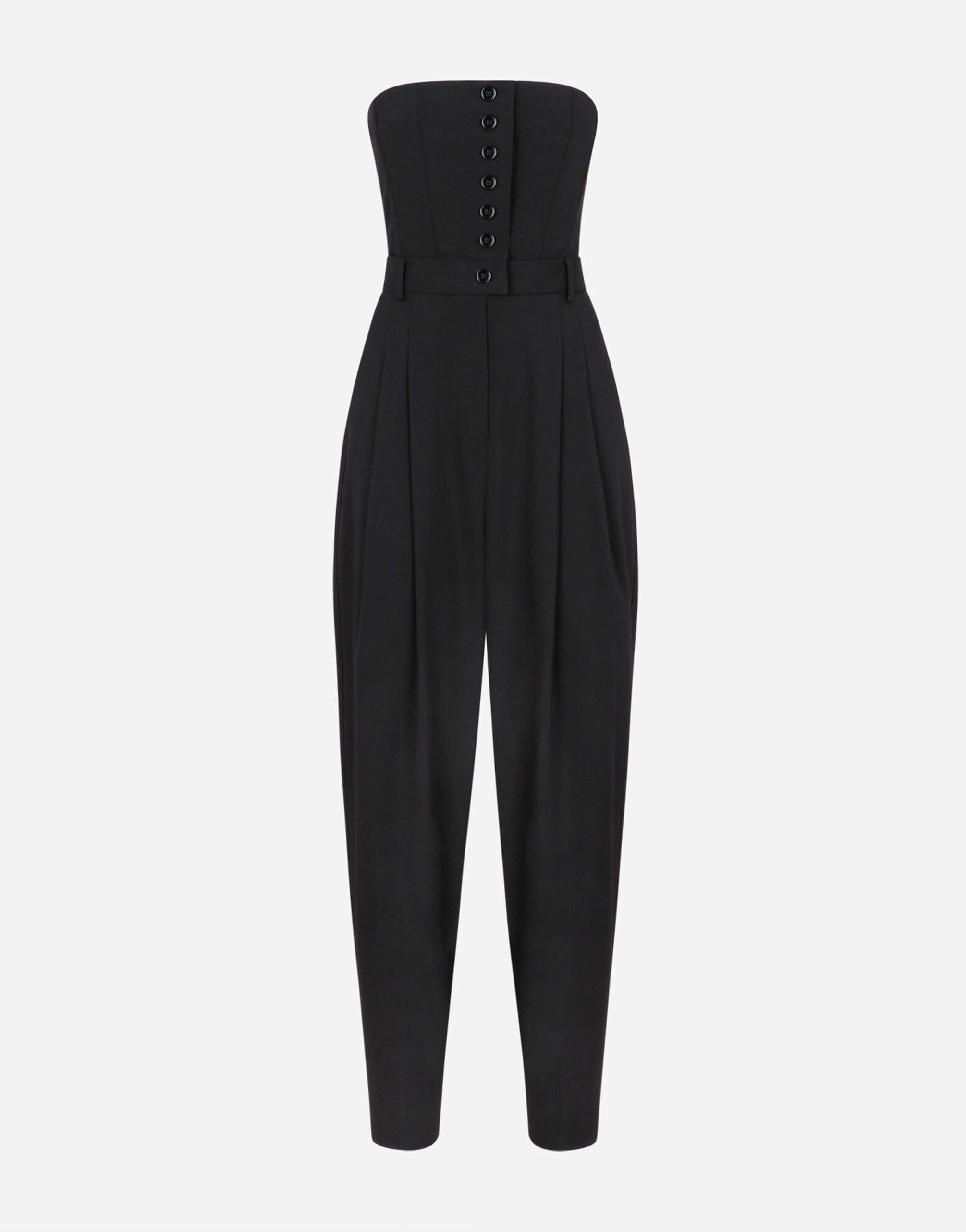 Dolce & Gabbana Strapless Stretch Wool Jumpsuit