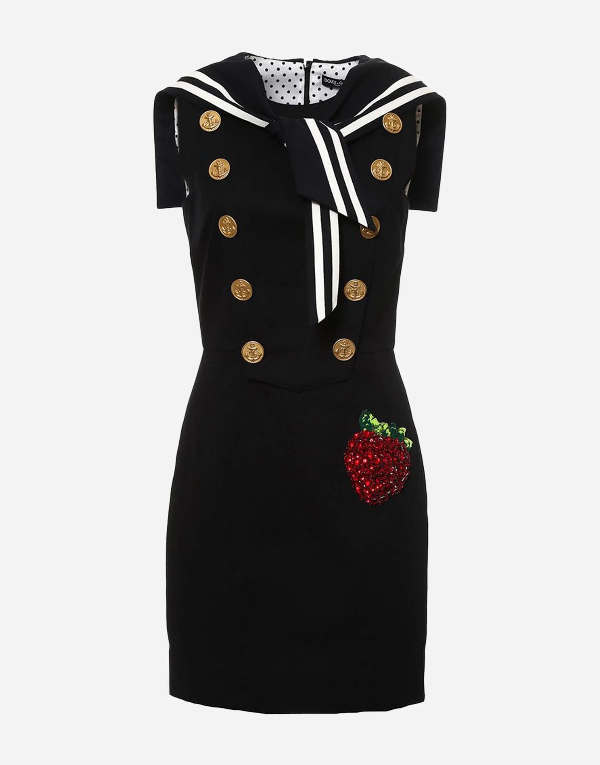 Dolce & Gabbana Strawberry Embellished Sailor Dress