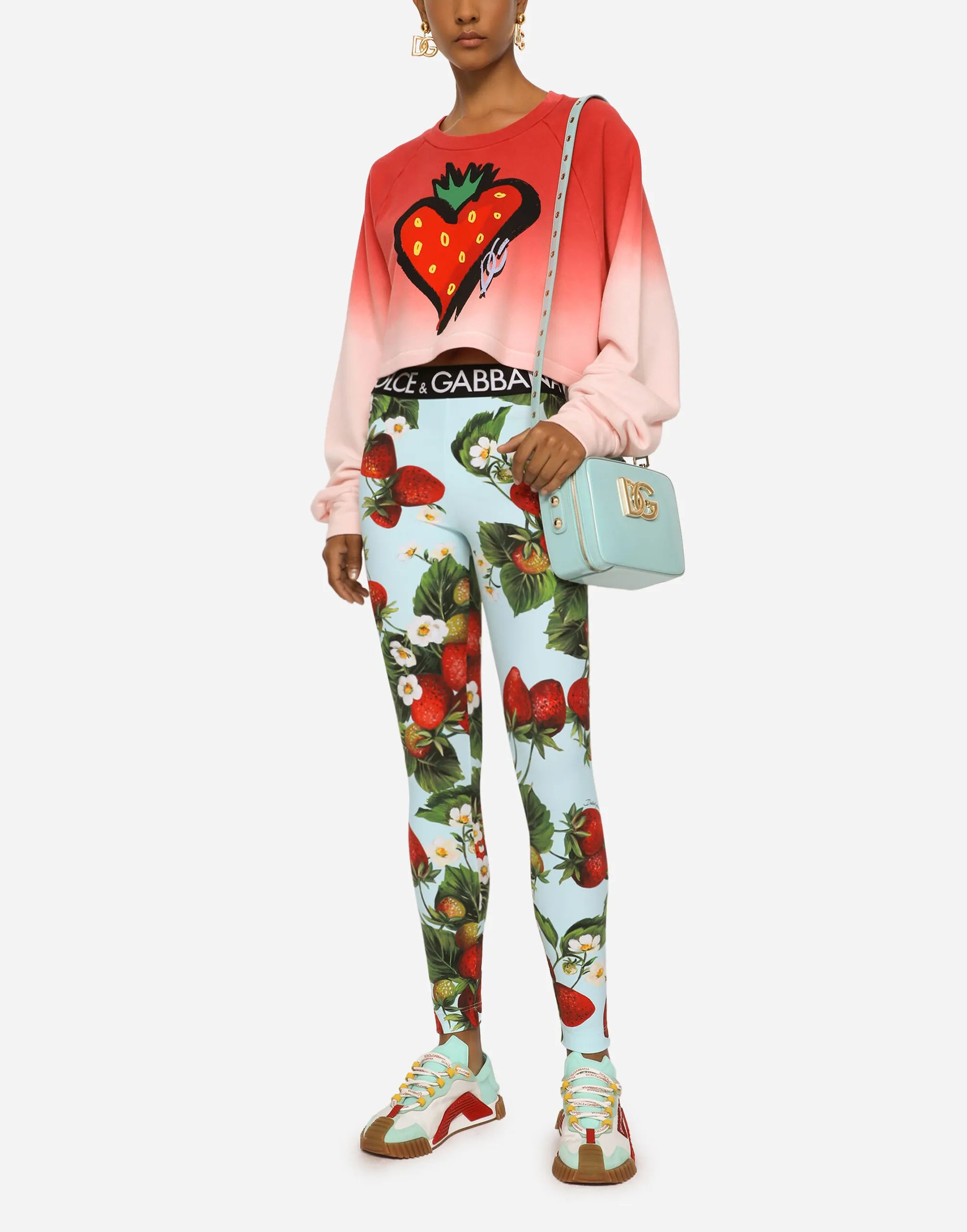 Dolce & Gabbana Sweatshirt aus Jersey mit Erdbeer-Print - alternate view
