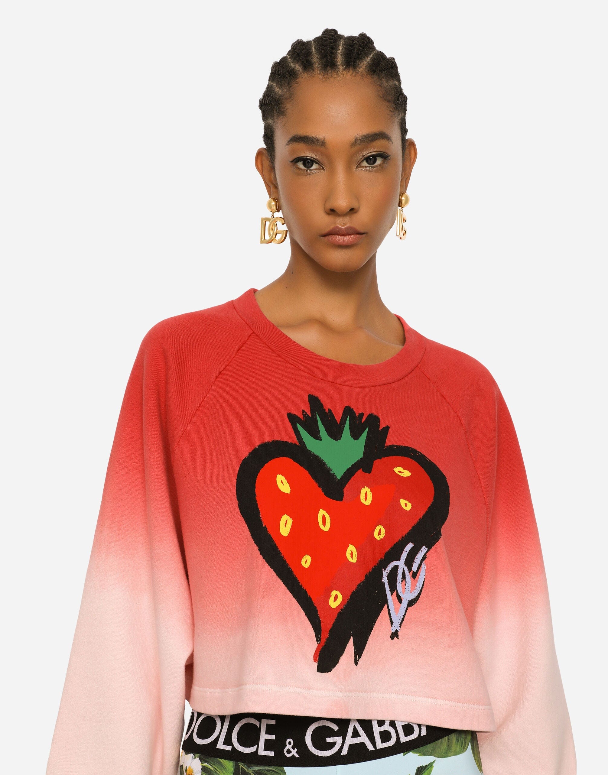 Dolce & Gabbana Strawberry-Print Jersey Sweatshirt