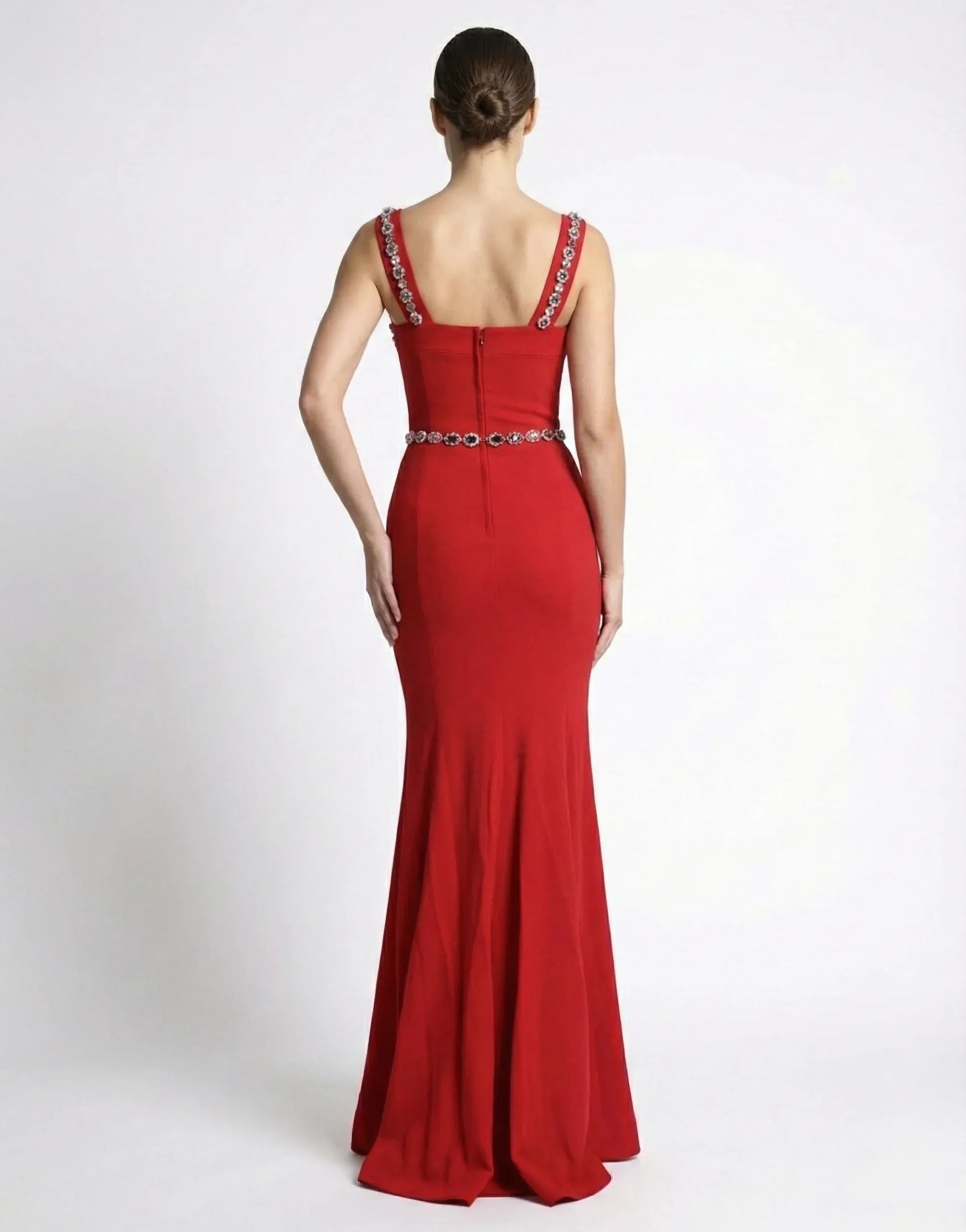 Dolce & Gabbana Stretch-Cady Crystal-Embellished Mermaid Gown