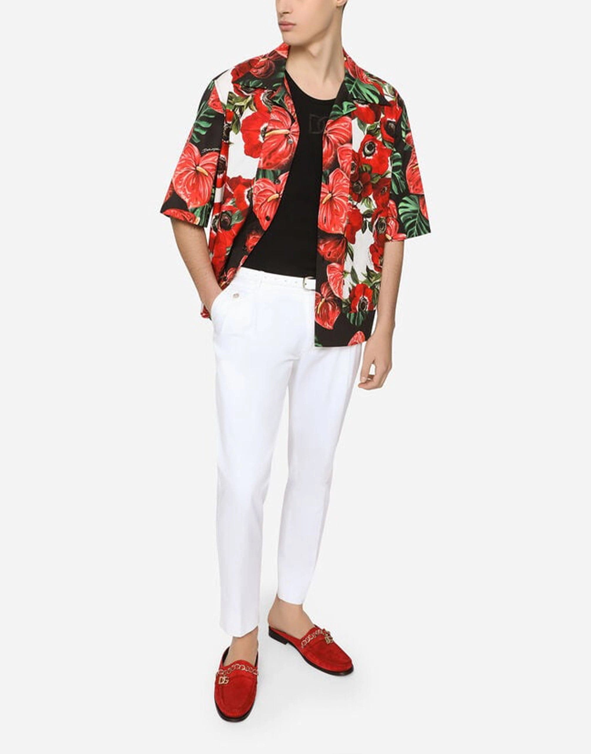 Dolce & Gabbana Stretch Cotton Hawaiian Shirt