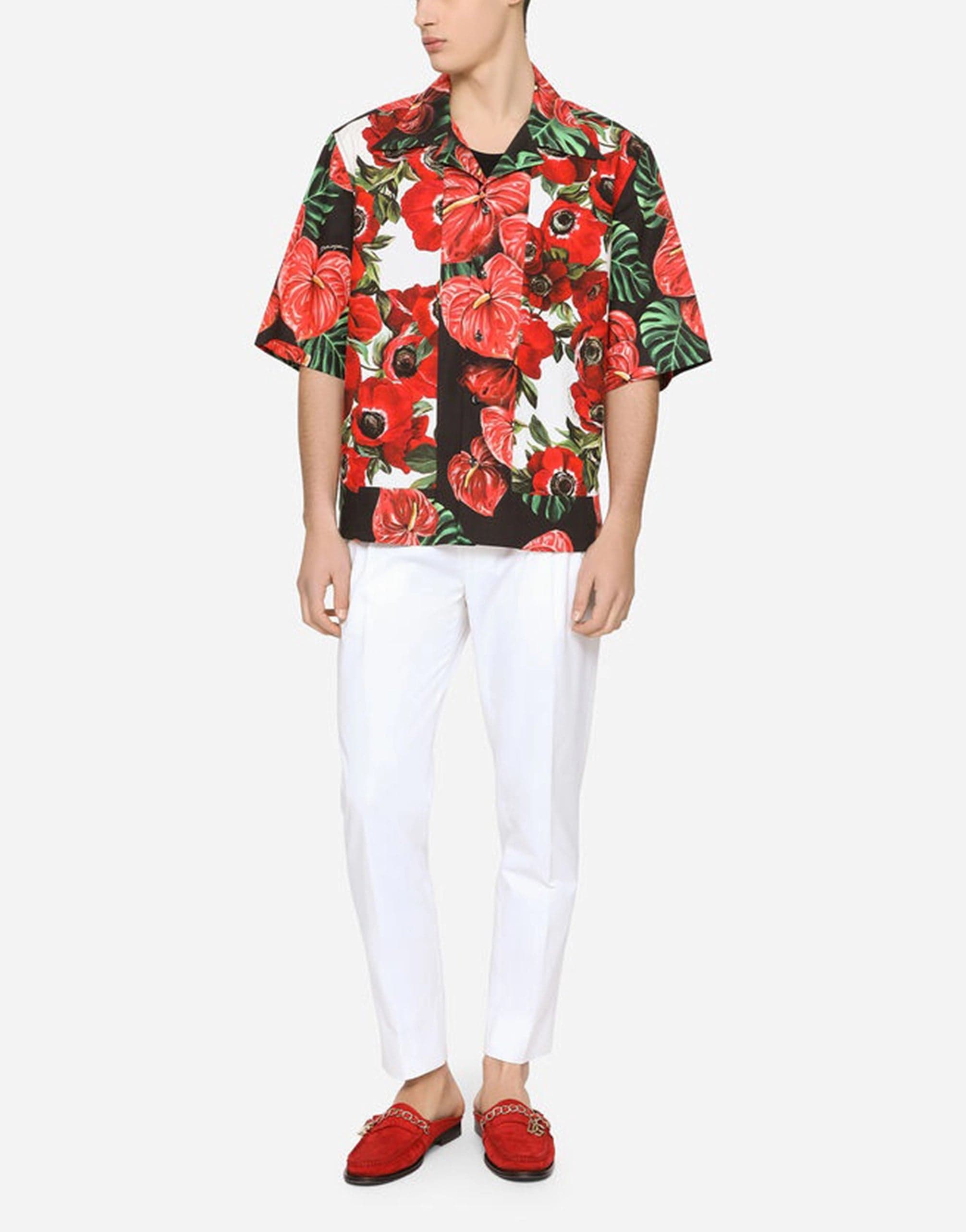 Dolce & Gabbana Stretch Cotton Hawaiian Shirt