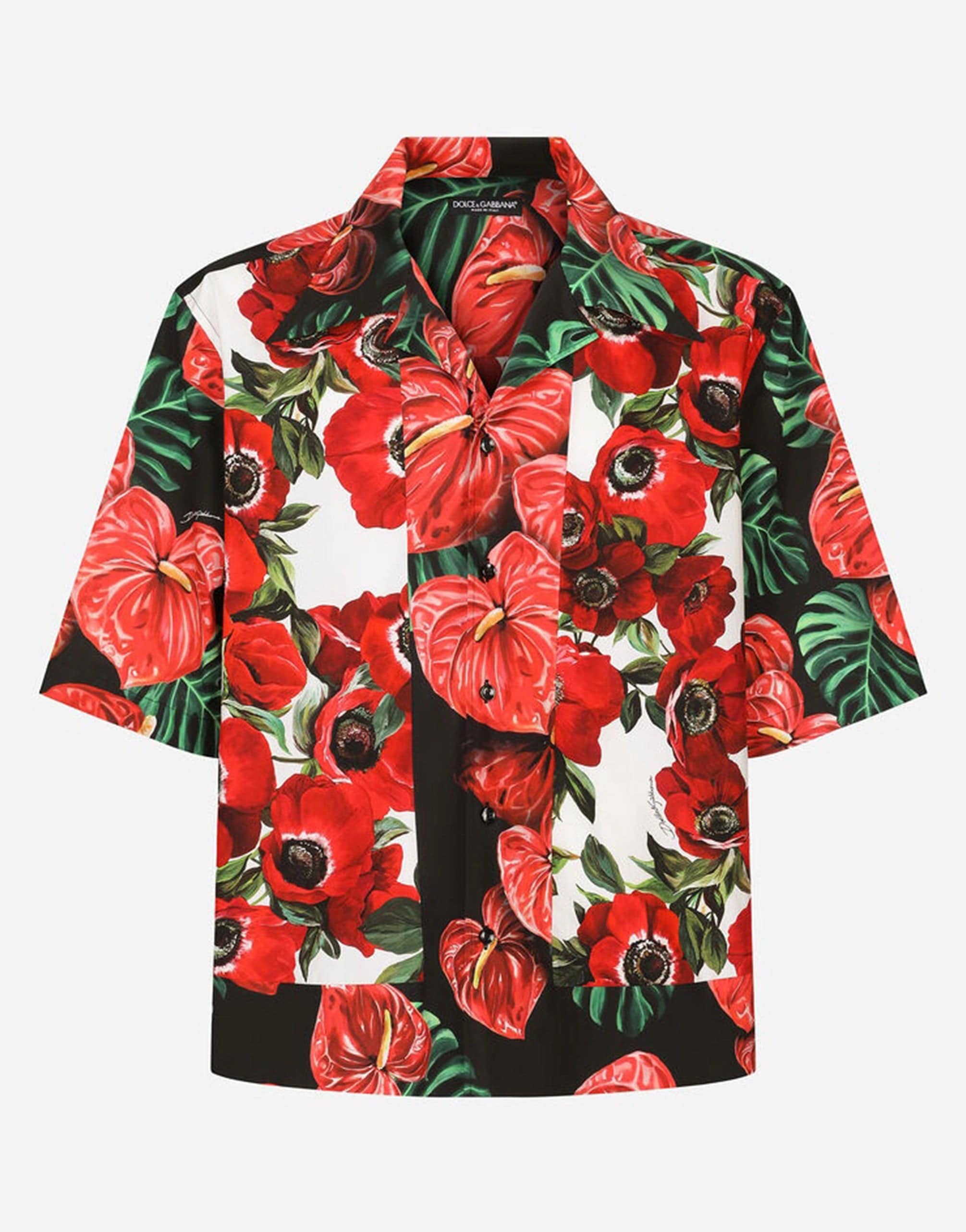 Dolce & Gabbana Stretch Cotton Hawaiian Shirt