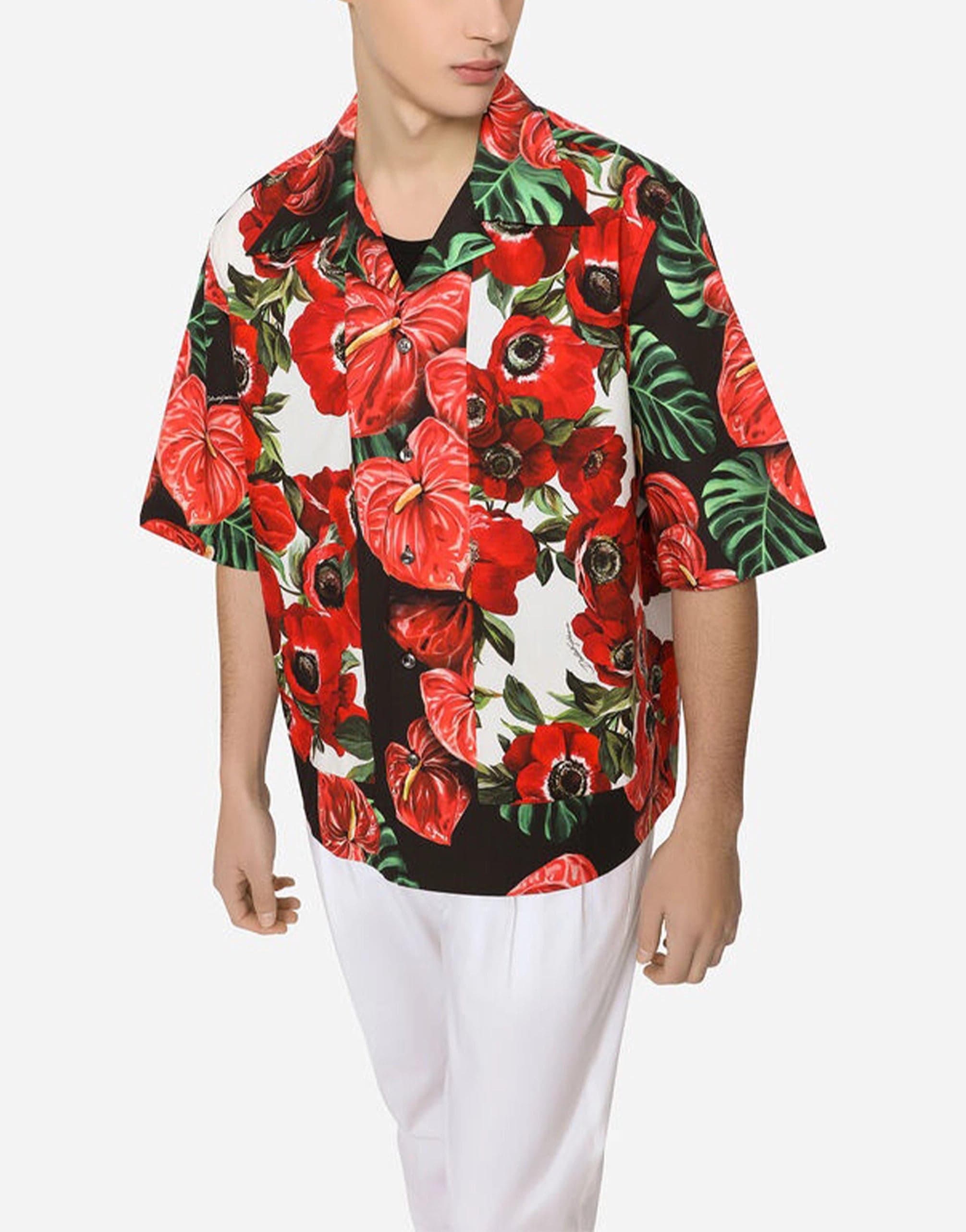 Dolce & Gabbana Stretch Cotton Hawaiian Shirt