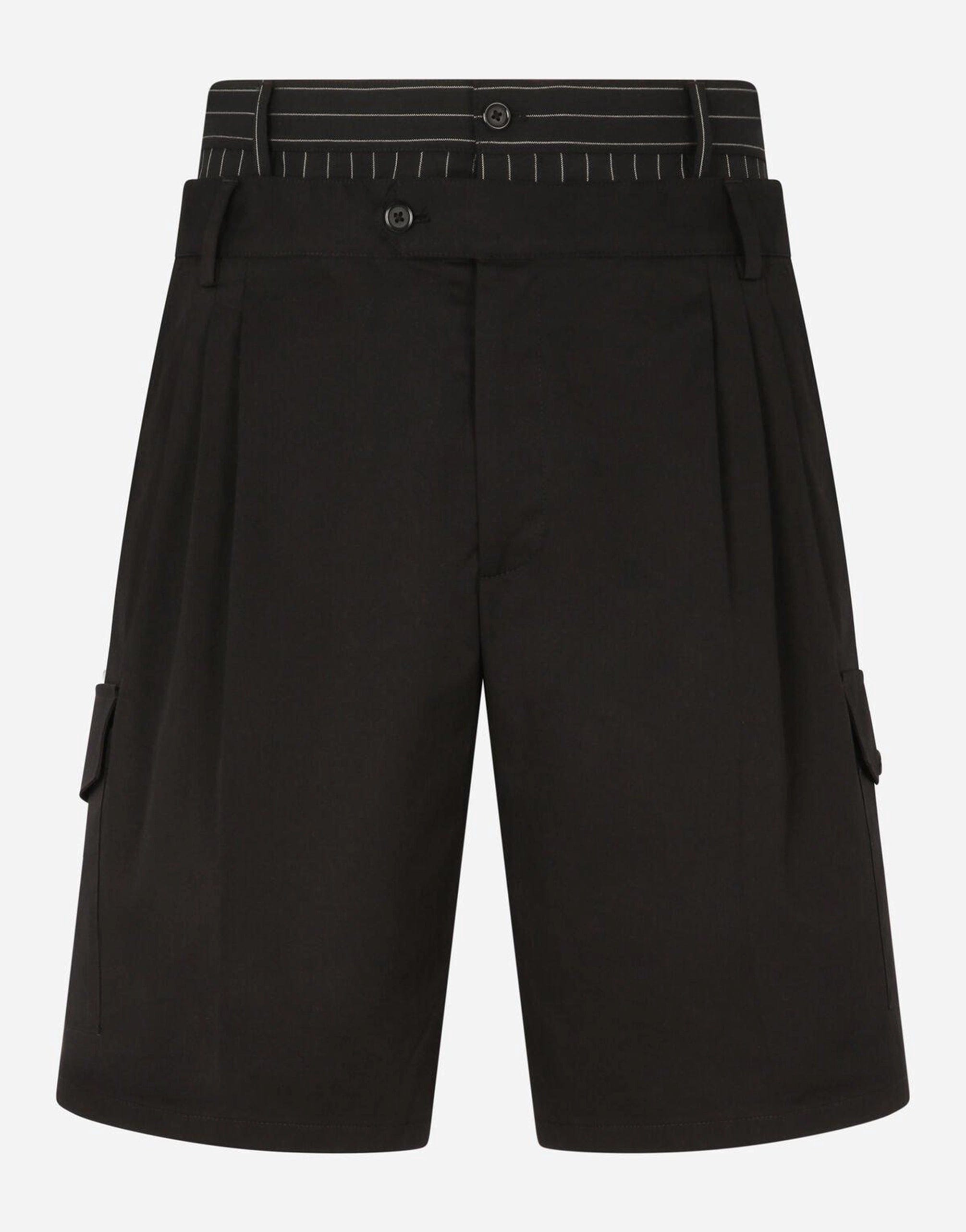 Dolce & Gabbana Stretch Cotton Shorts With Double Belt