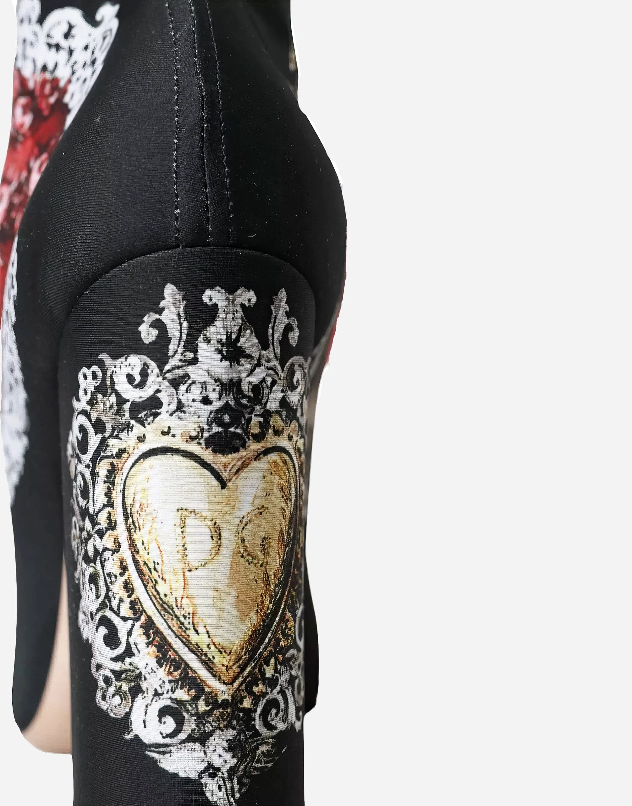 Dolce & Gabbana Stretch Jersey Booties With Sacred Heart Print