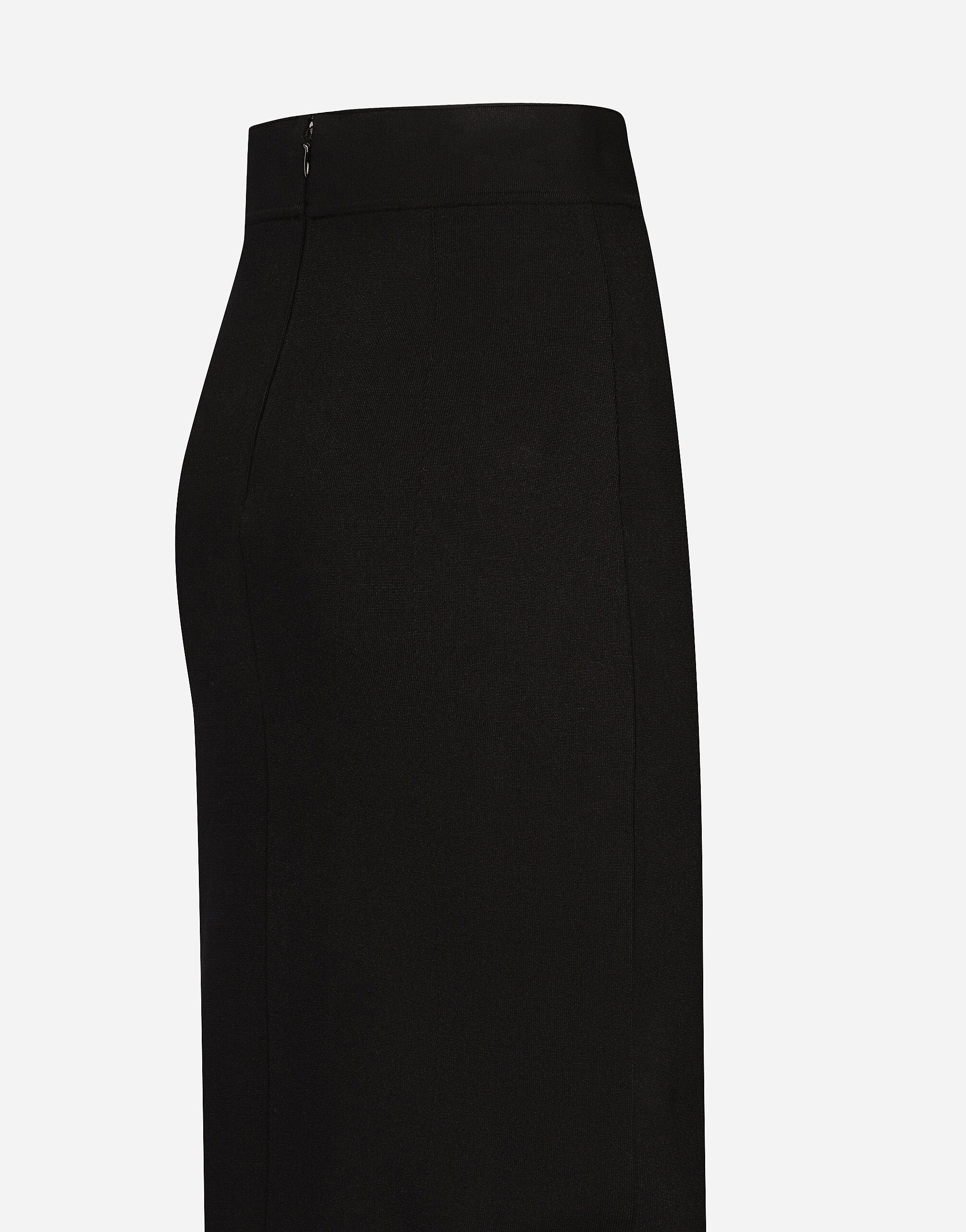 Dolce & Gabbana Stretch Knit Pencil Logo Skirt