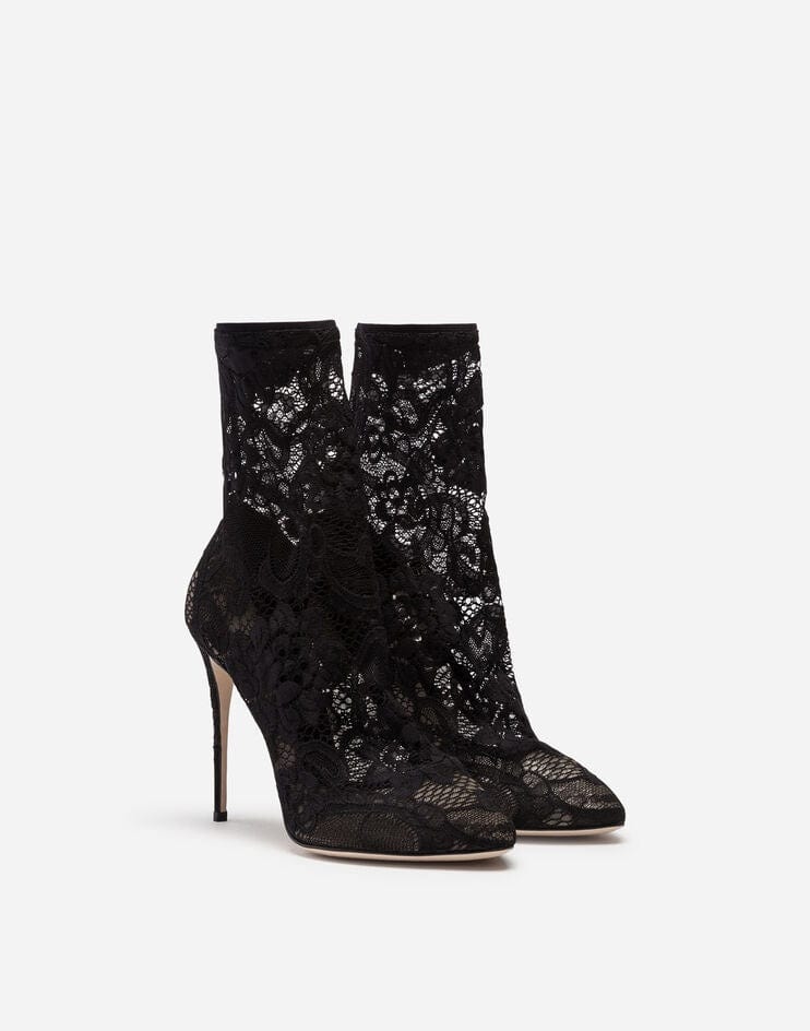 Dolce & Gabbana Stretch Lace Grain Booties
