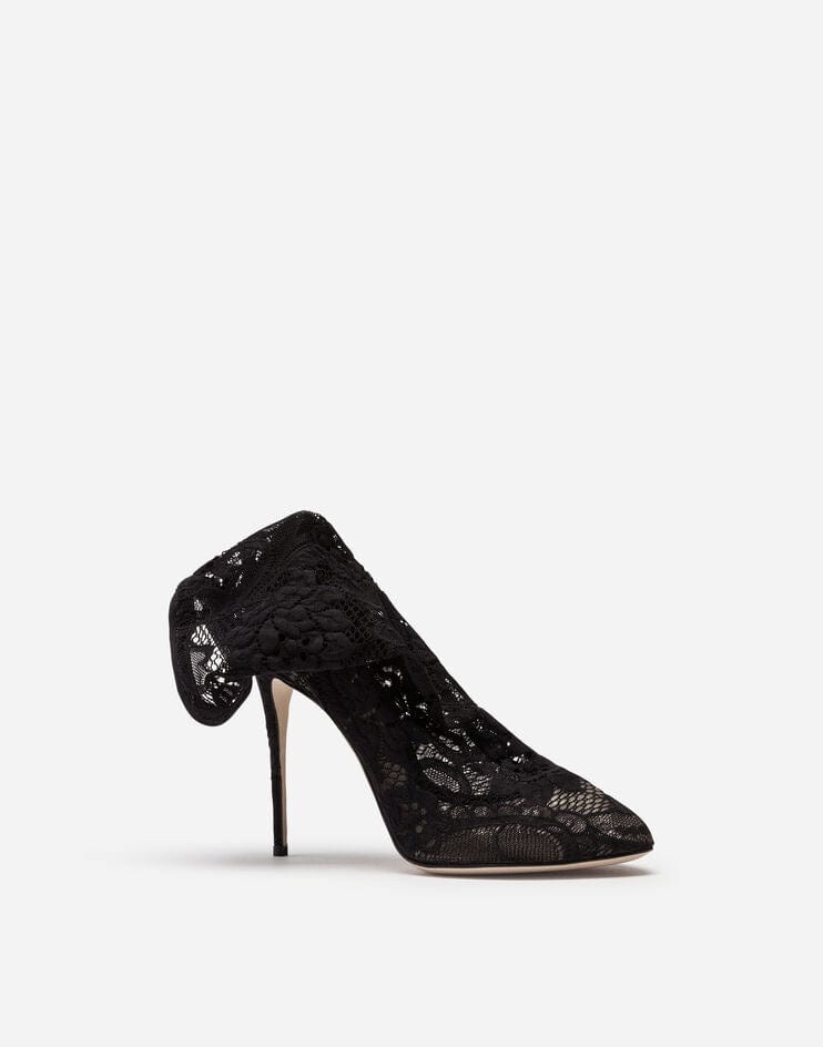 Dolce & Gabbana Stretch Lace Grain Booties