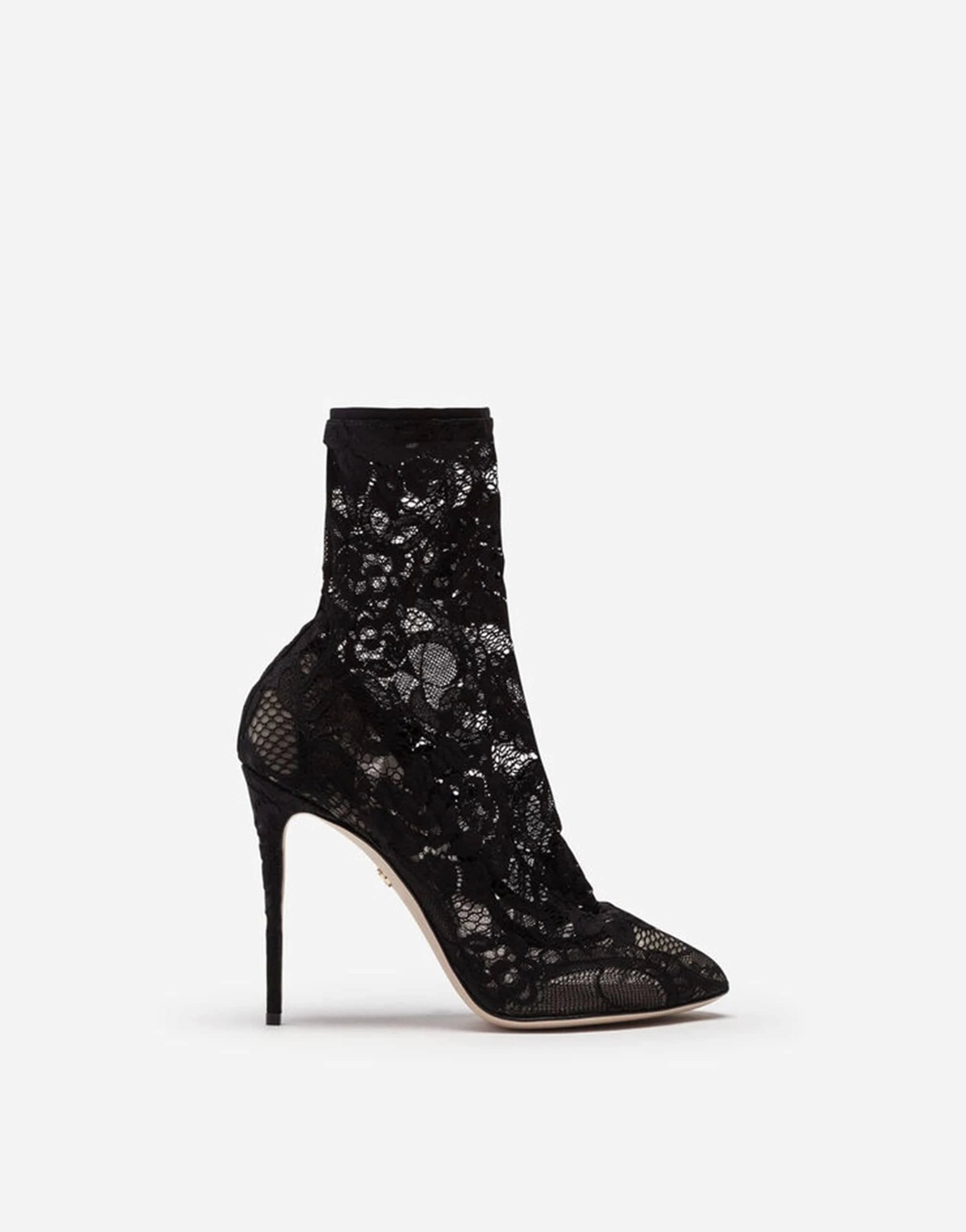 Dolce & Gabbana Stretch Lace Grain Booties