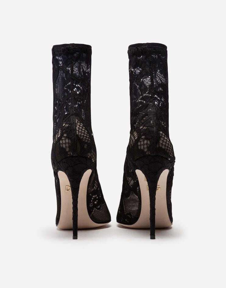 Dolce & Gabbana Stretch Lace Grain Booties