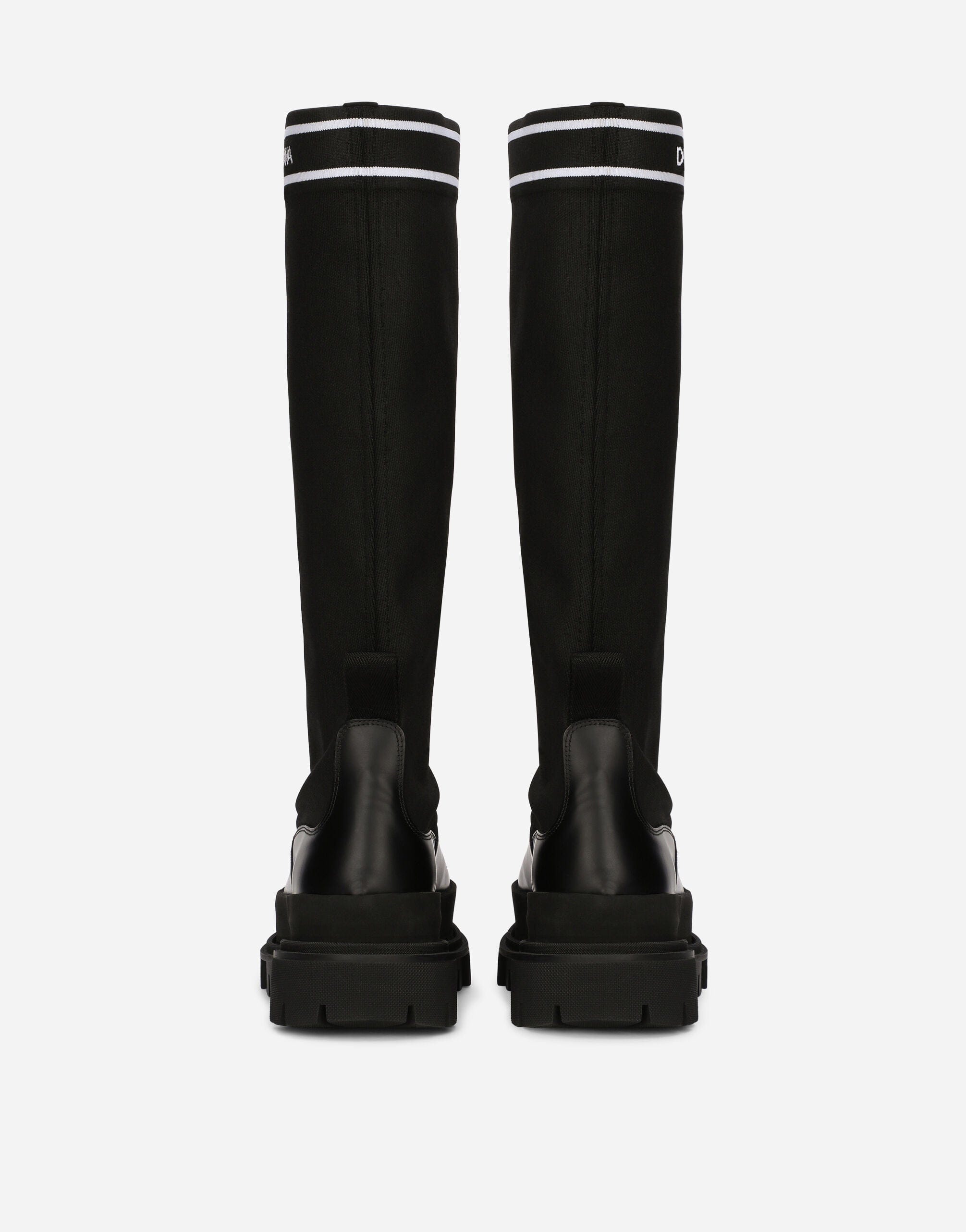 Dolce & Gabbana Stretch Mesh Leather Boots