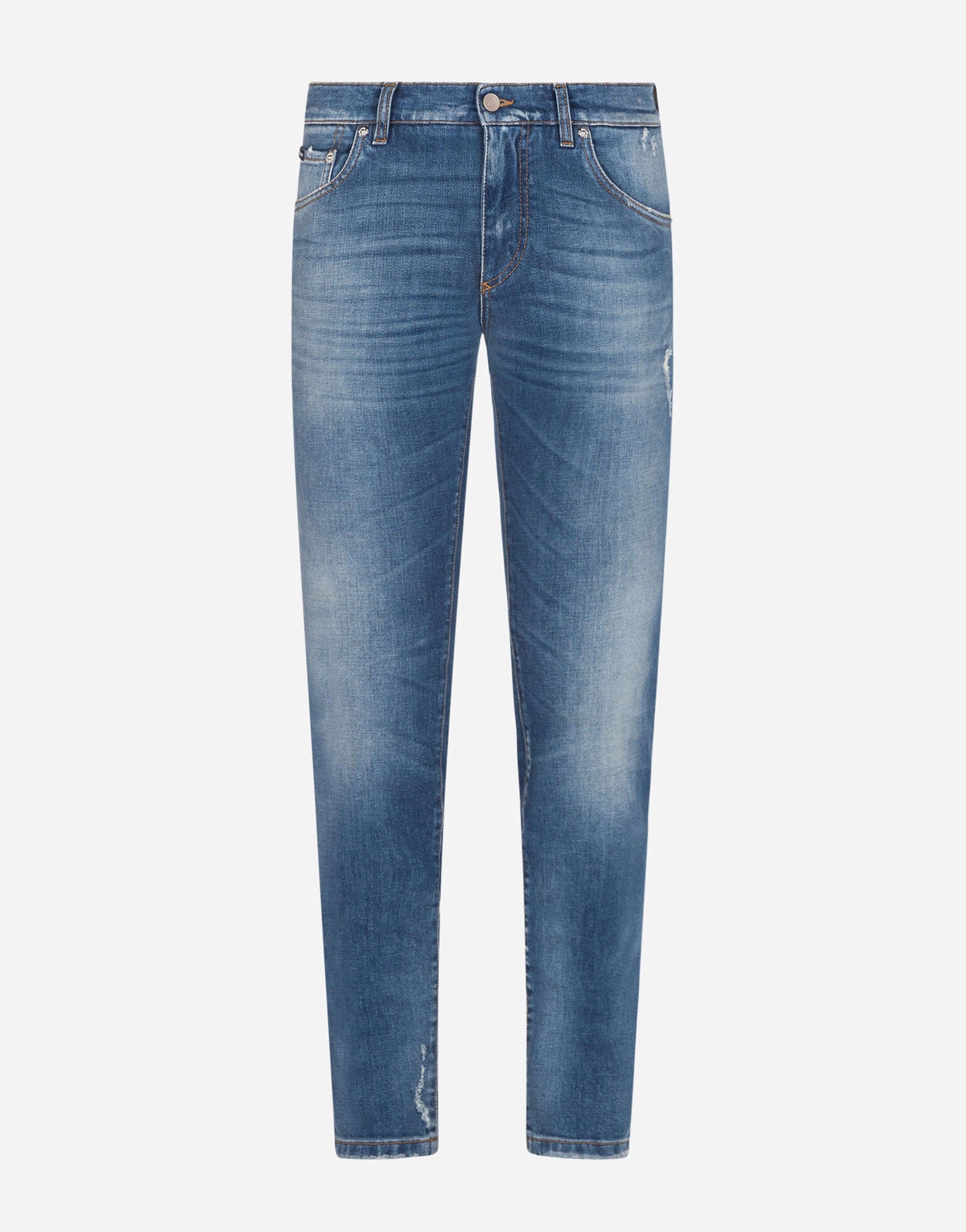 Dolce & Gabbana Stretch Skinny Jeans With Maiolica Print