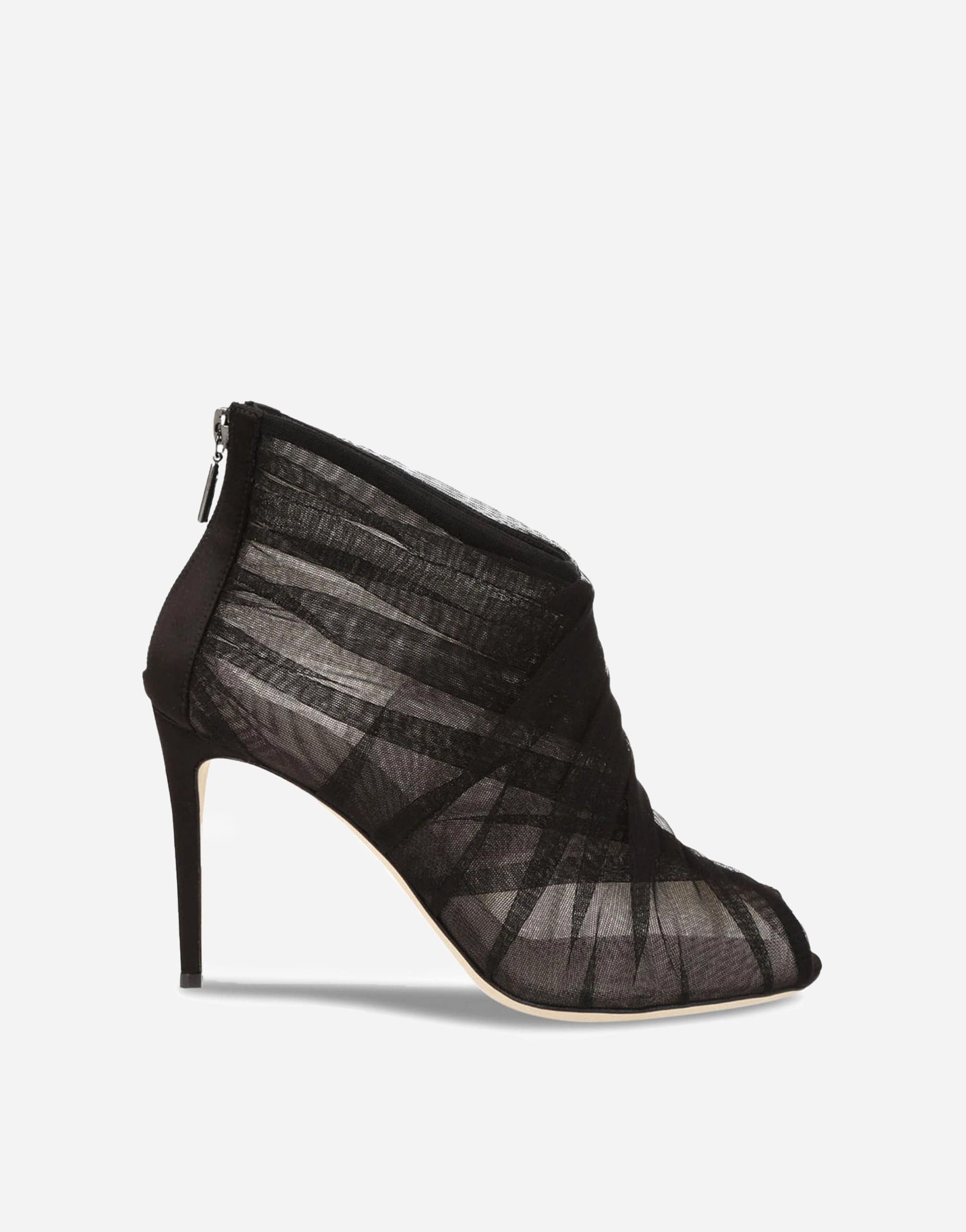 Dolce & Gabbana Stretch Tulle Open Toe Booties