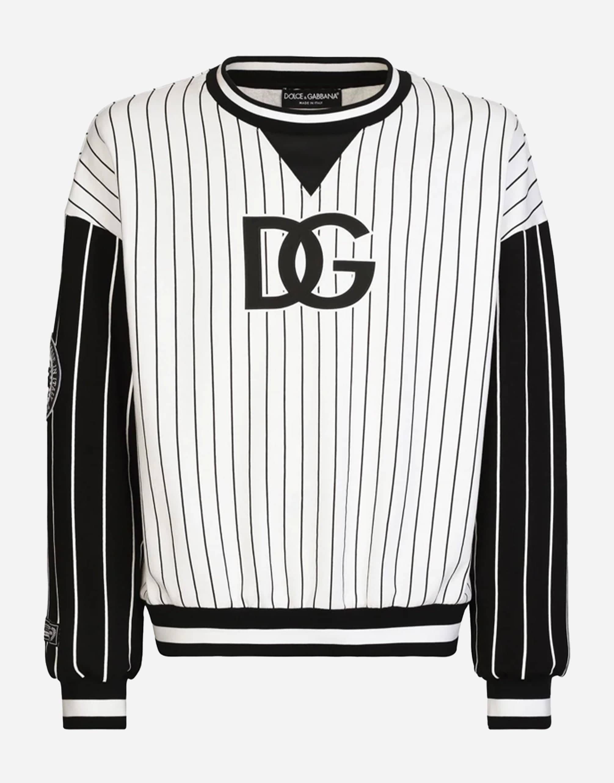 Dolce & Gabbana Stripe-Panelled Jersey Sweatshirt