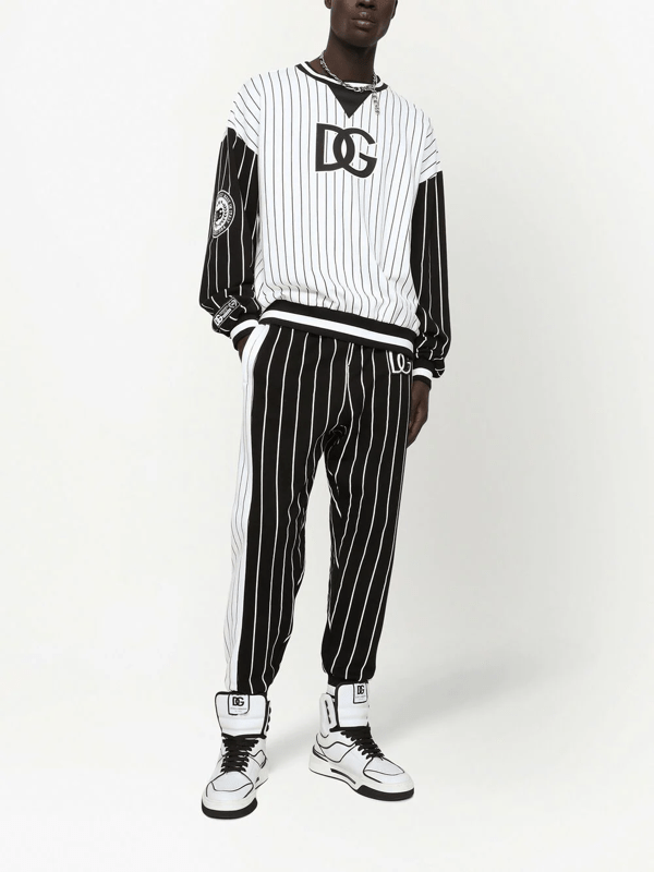 Dolce & Gabbana Stripe-Panelled Jersey Sweatshirt