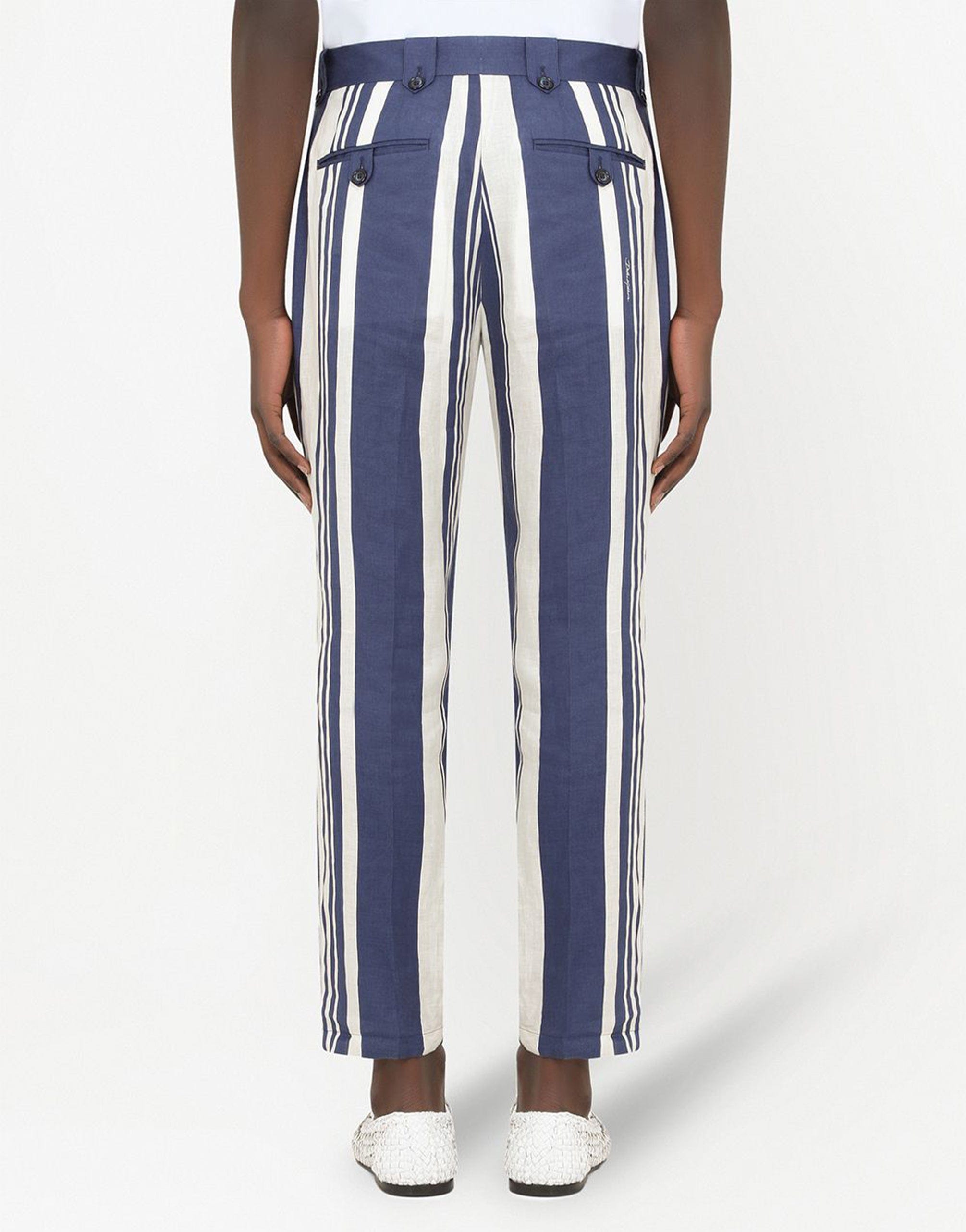 Dolce & Gabbana Stripe-Pattern Straight-Leg Pants
