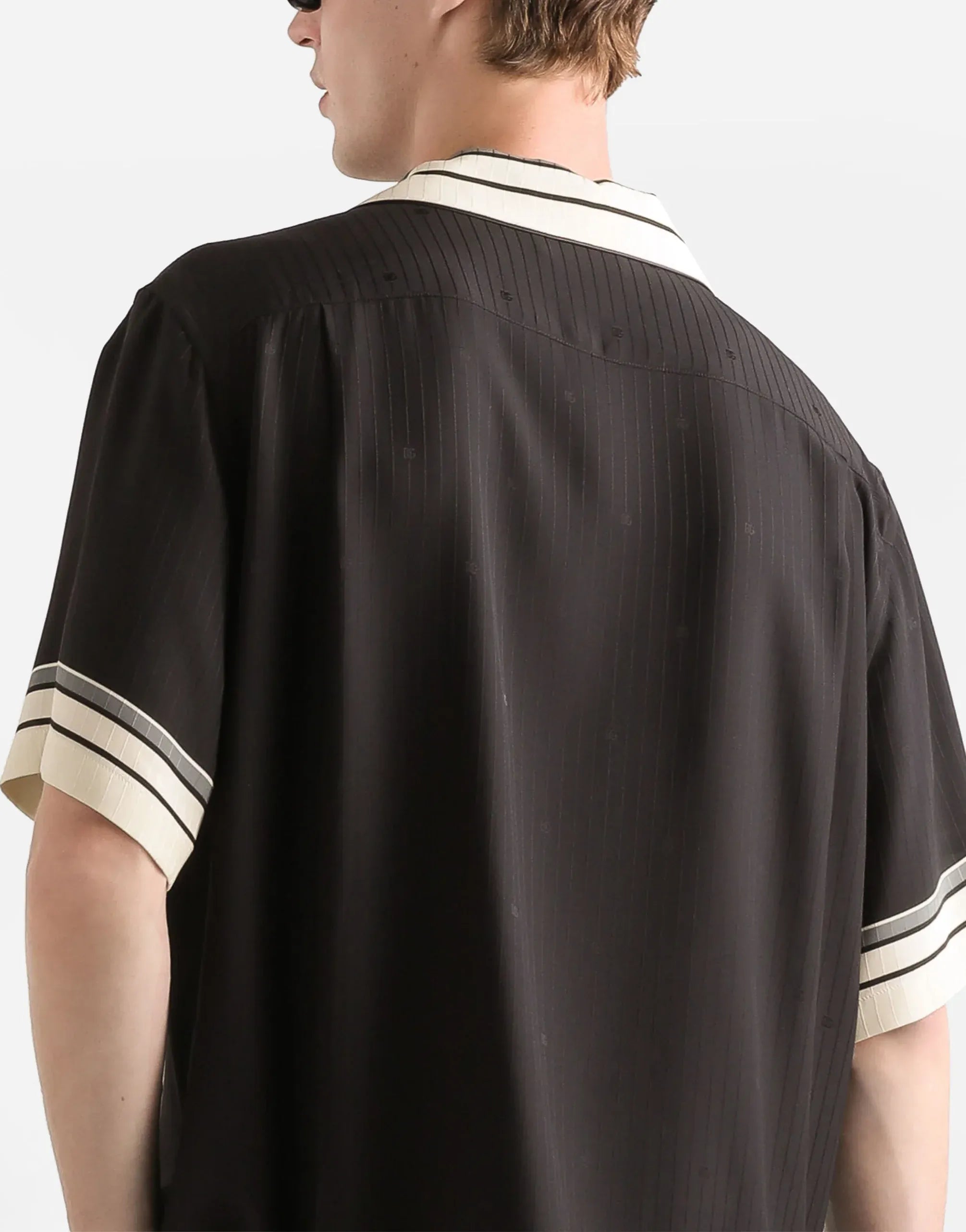 Dolce & Gabbana Stripe-Print Hawaii Logo Shirt