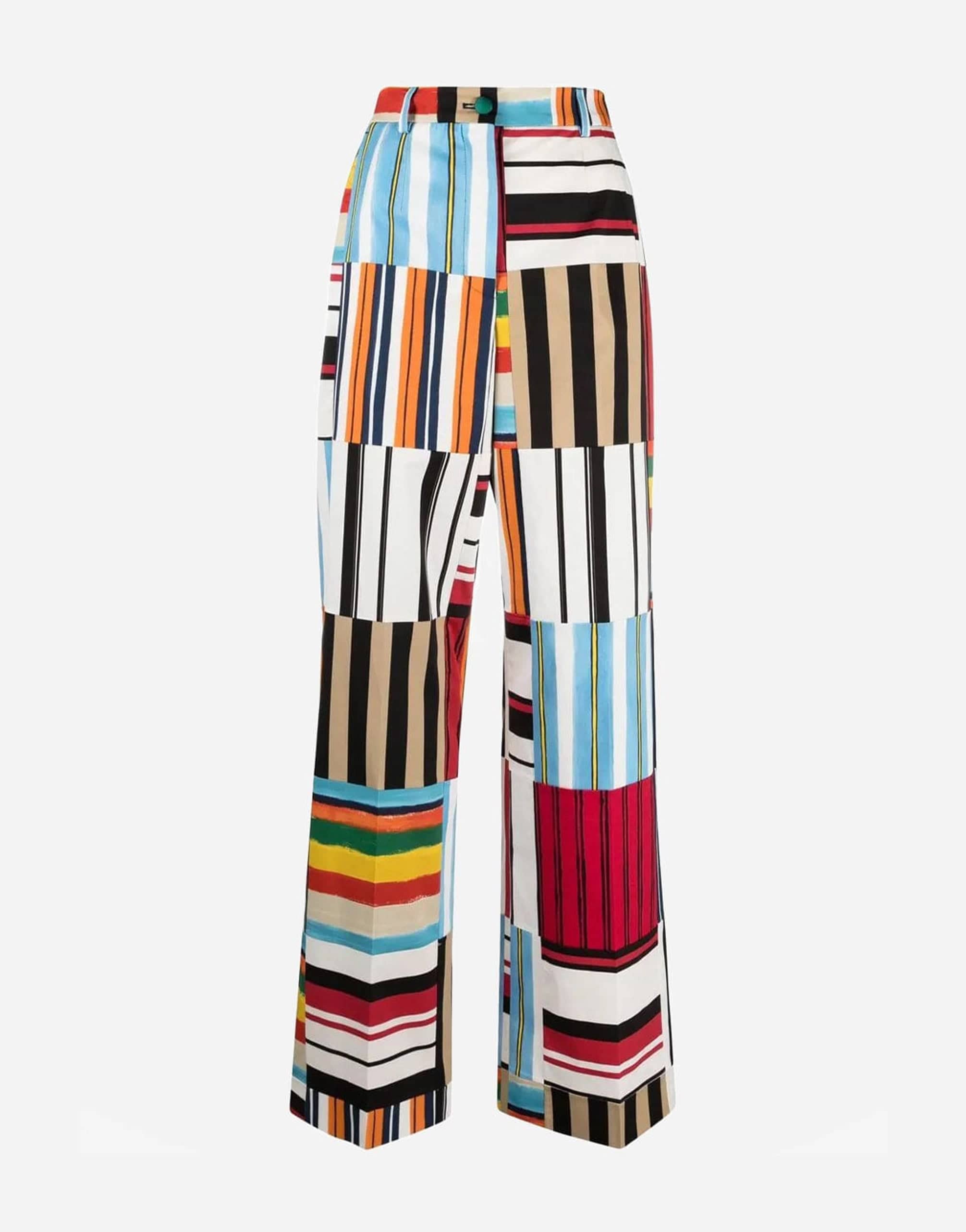 Dolce & Gabbana Stripe-Print High-Waisted Pants