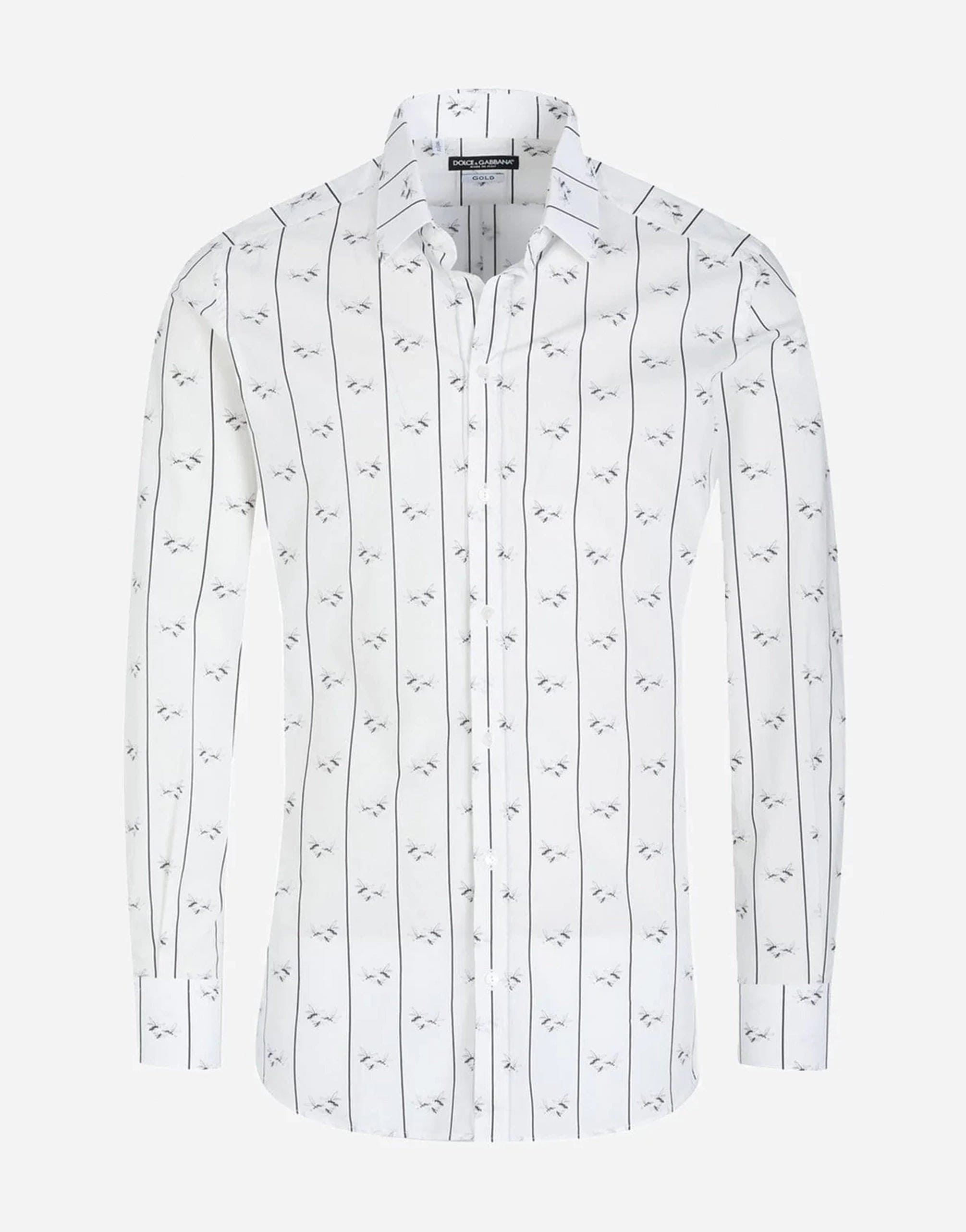 Dolce & Gabbana Striped Bee Print Shirt