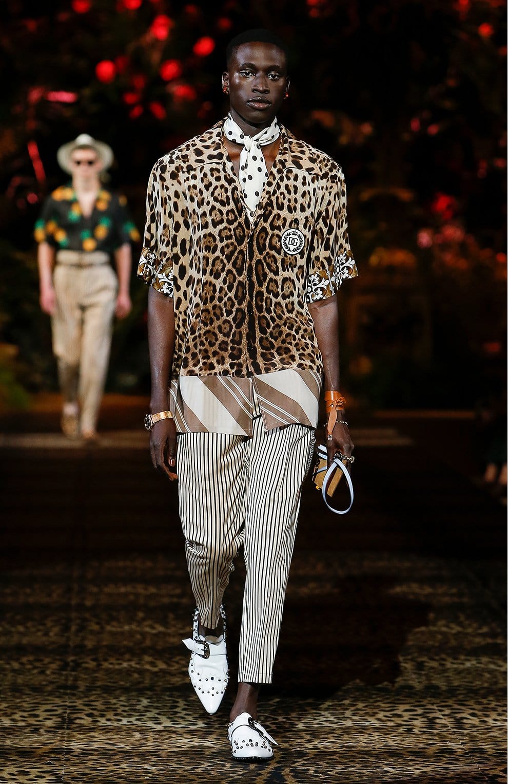 Dolce & Gabbana Striped Cotton Tapered Trousers