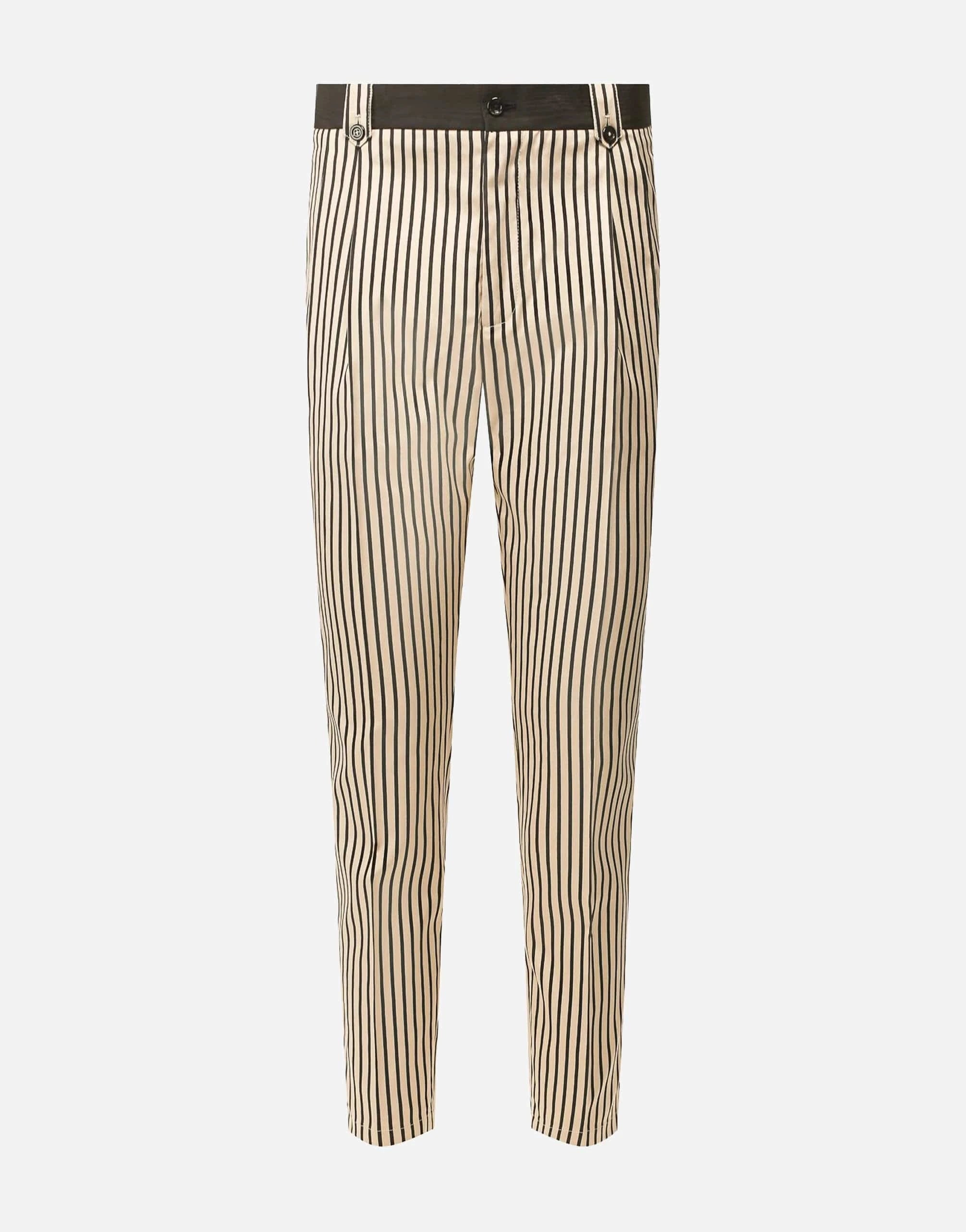 Dolce & Gabbana Striped Cotton Tapered Trousers