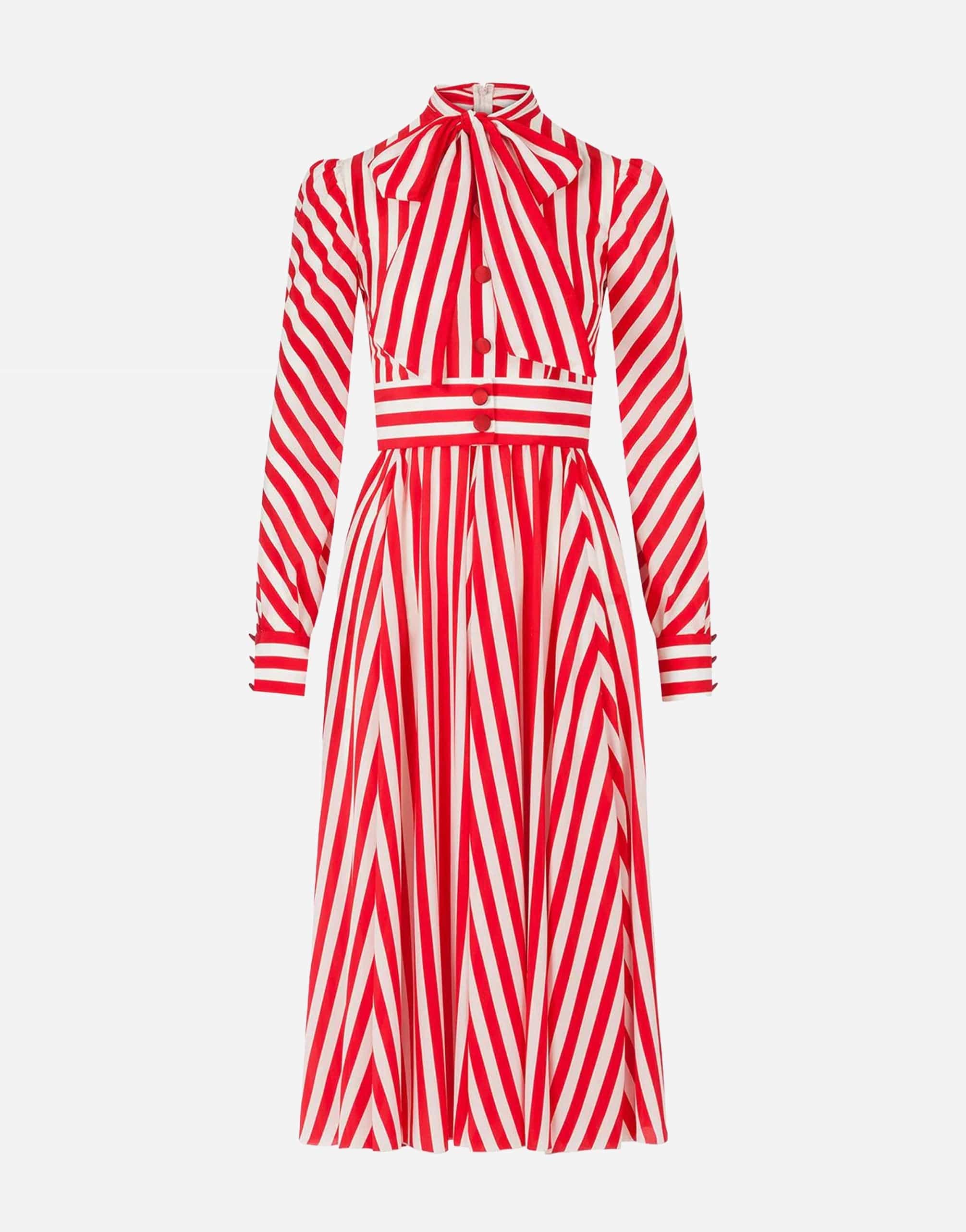 Dolce & Gabbana Striped Crepe De Chine Dress