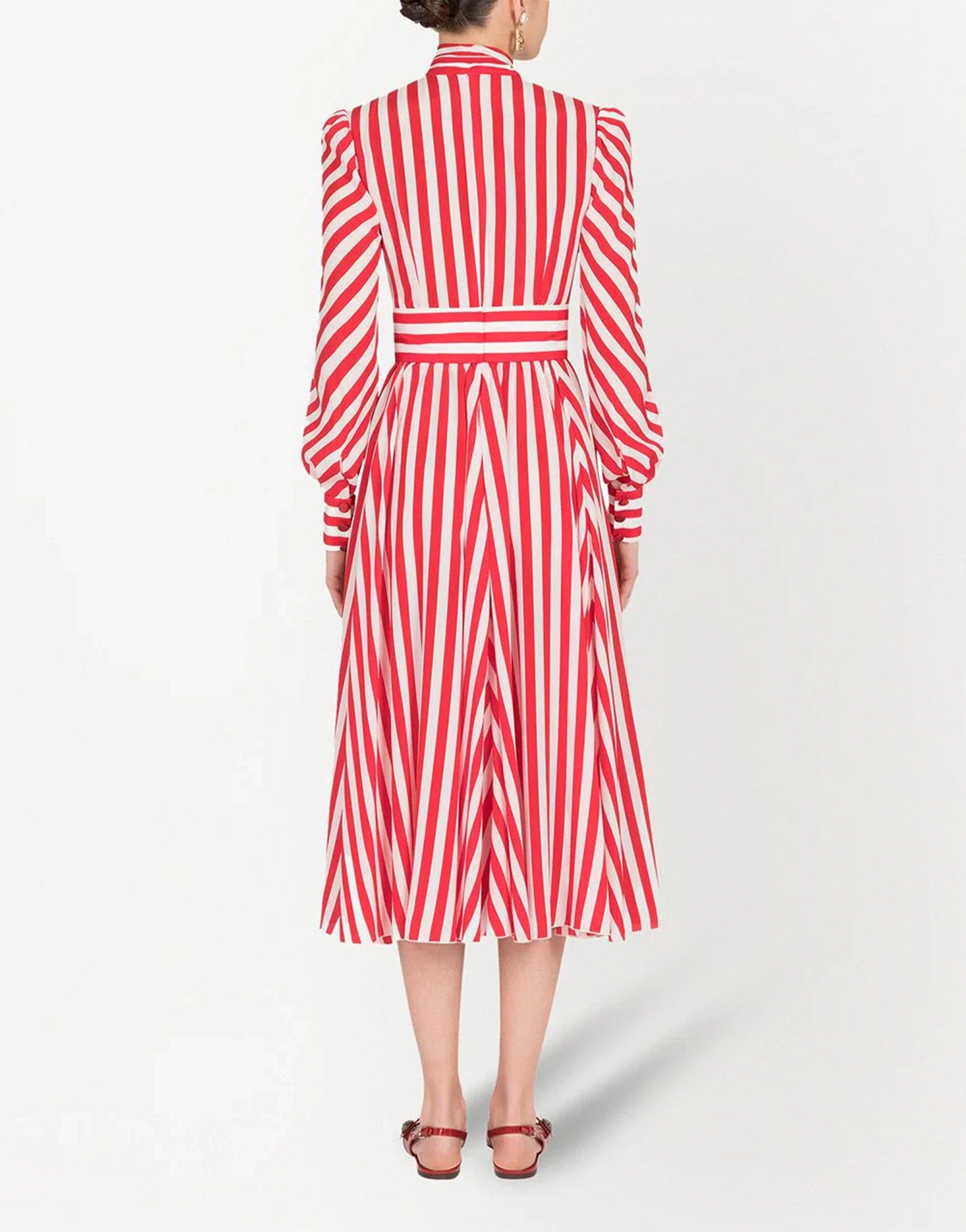 Dolce & Gabbana Striped Crepe De Chine Dress