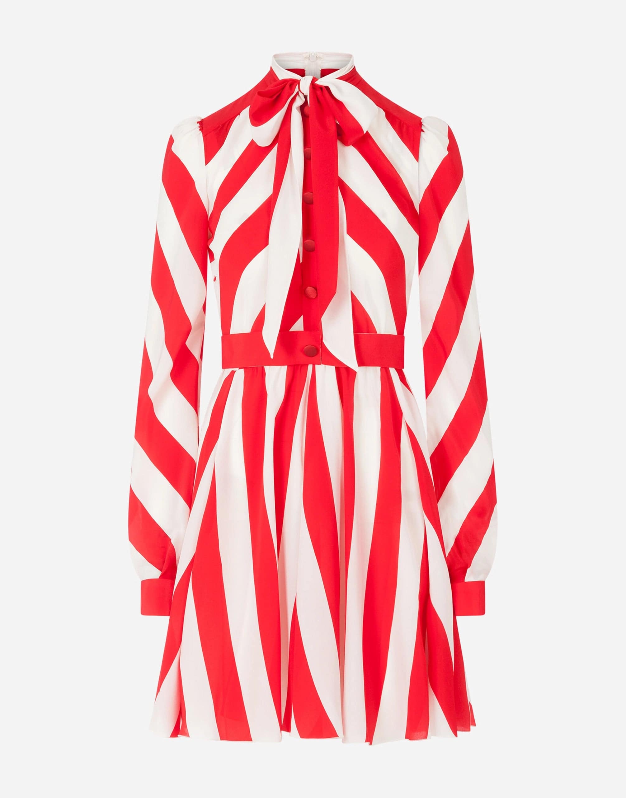 Dolce & Gabbana Striped Crepe De Chine Mini Dress