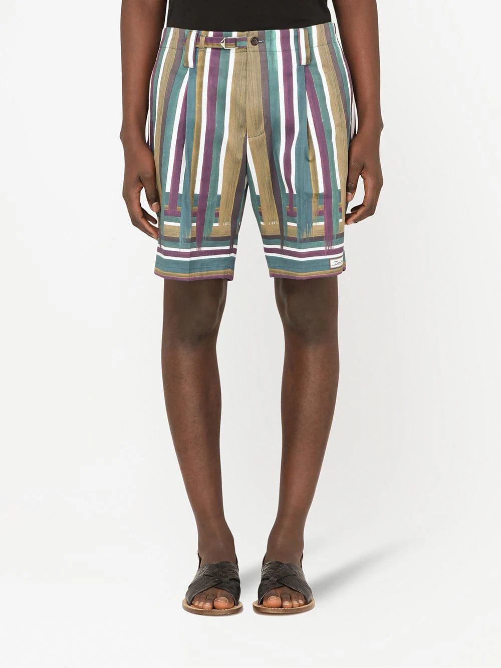 Striped Knee-Length Shorts