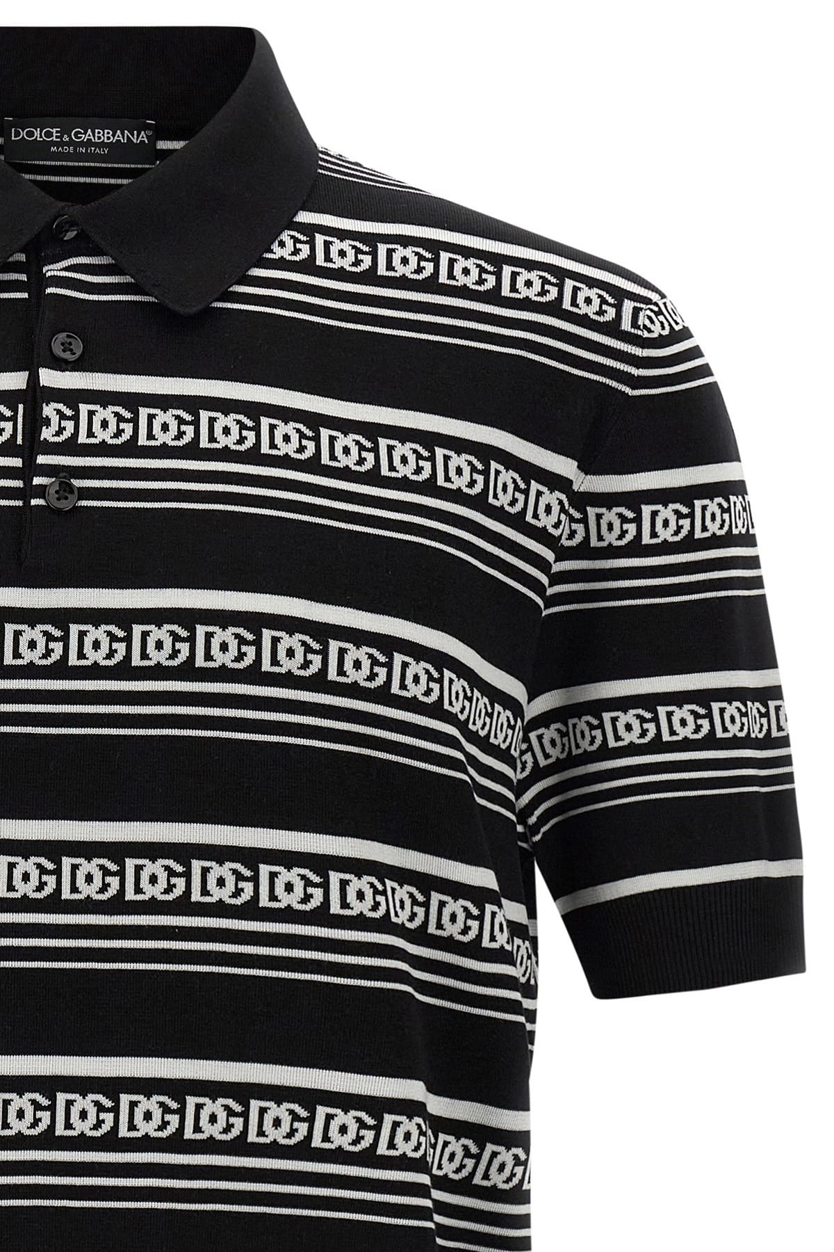 Dolce & Gabbana Dolce & Gabbana Striped Knitted Polo Shirt