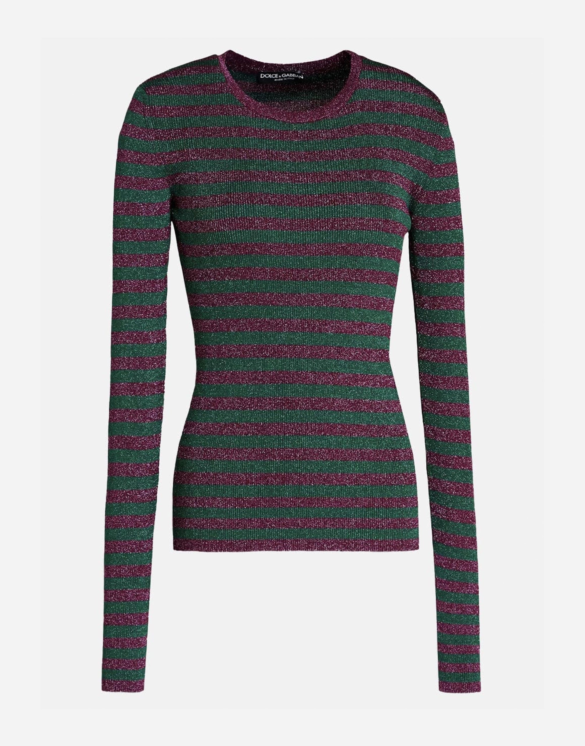 Dolce & Gabbana Striped Metallic Knit Sweater