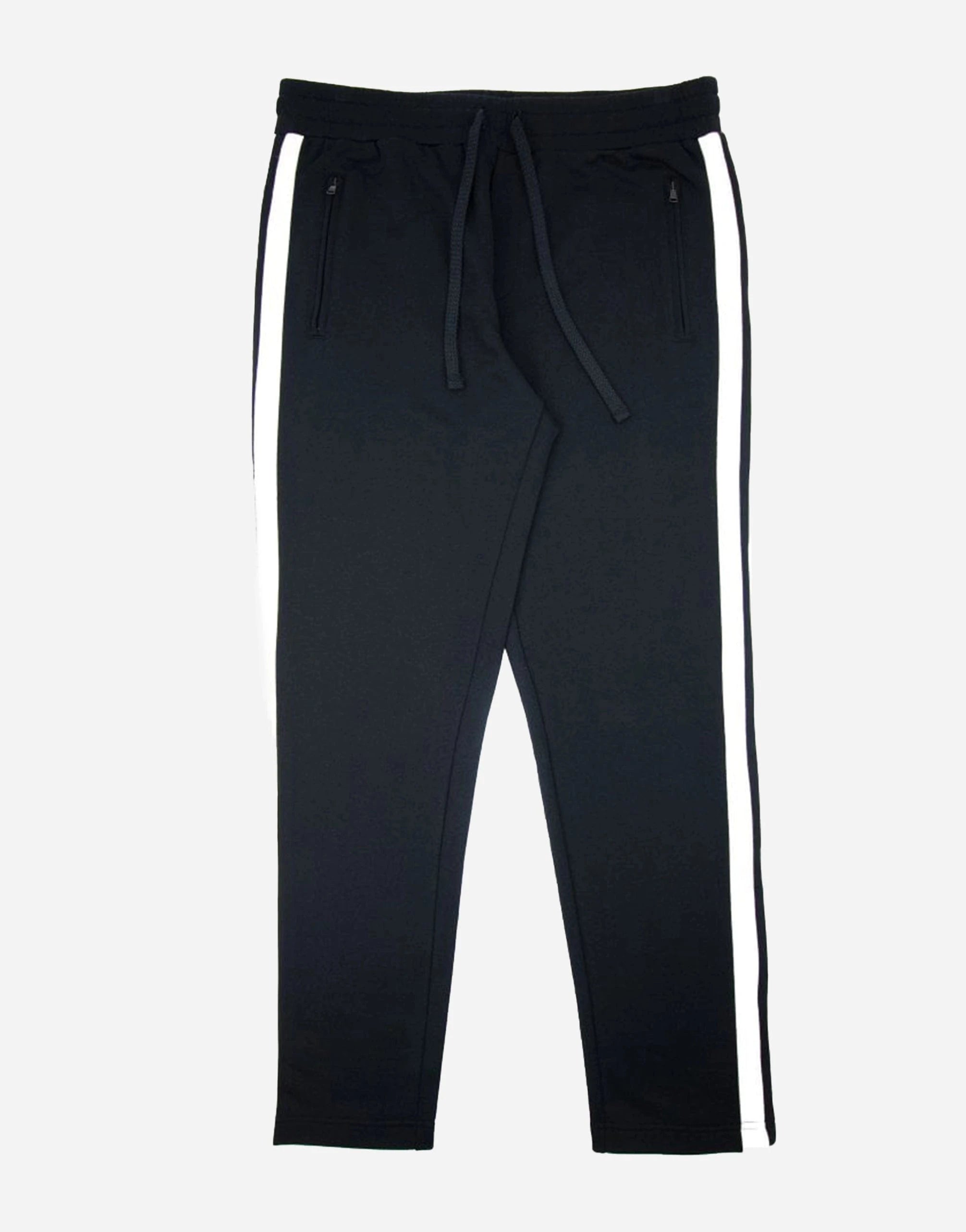 Dolce & Gabbana Striped Plaque-Logo Cotton Track Pants