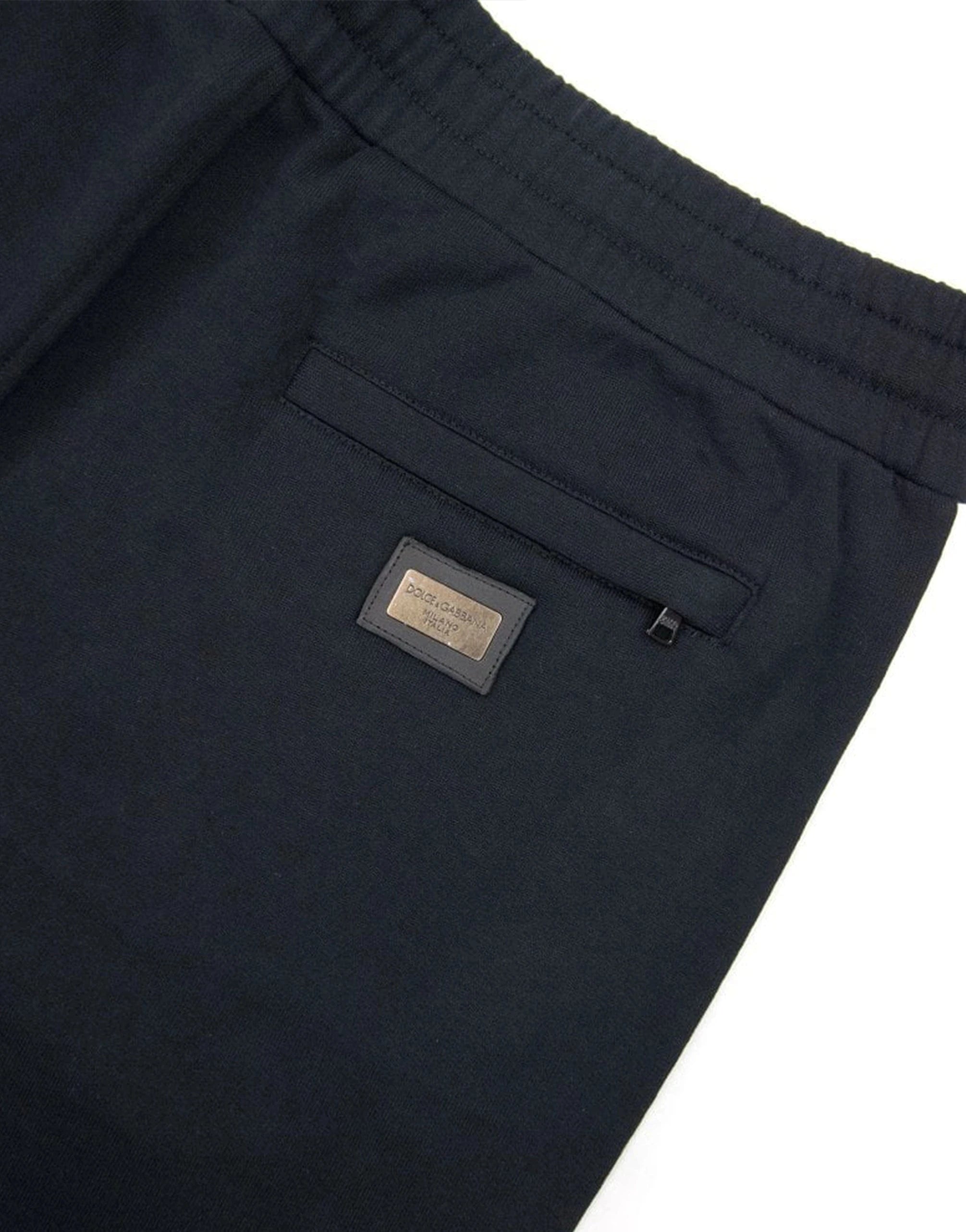 Dolce & Gabbana Striped Plaque-Logo Cotton Track Pants