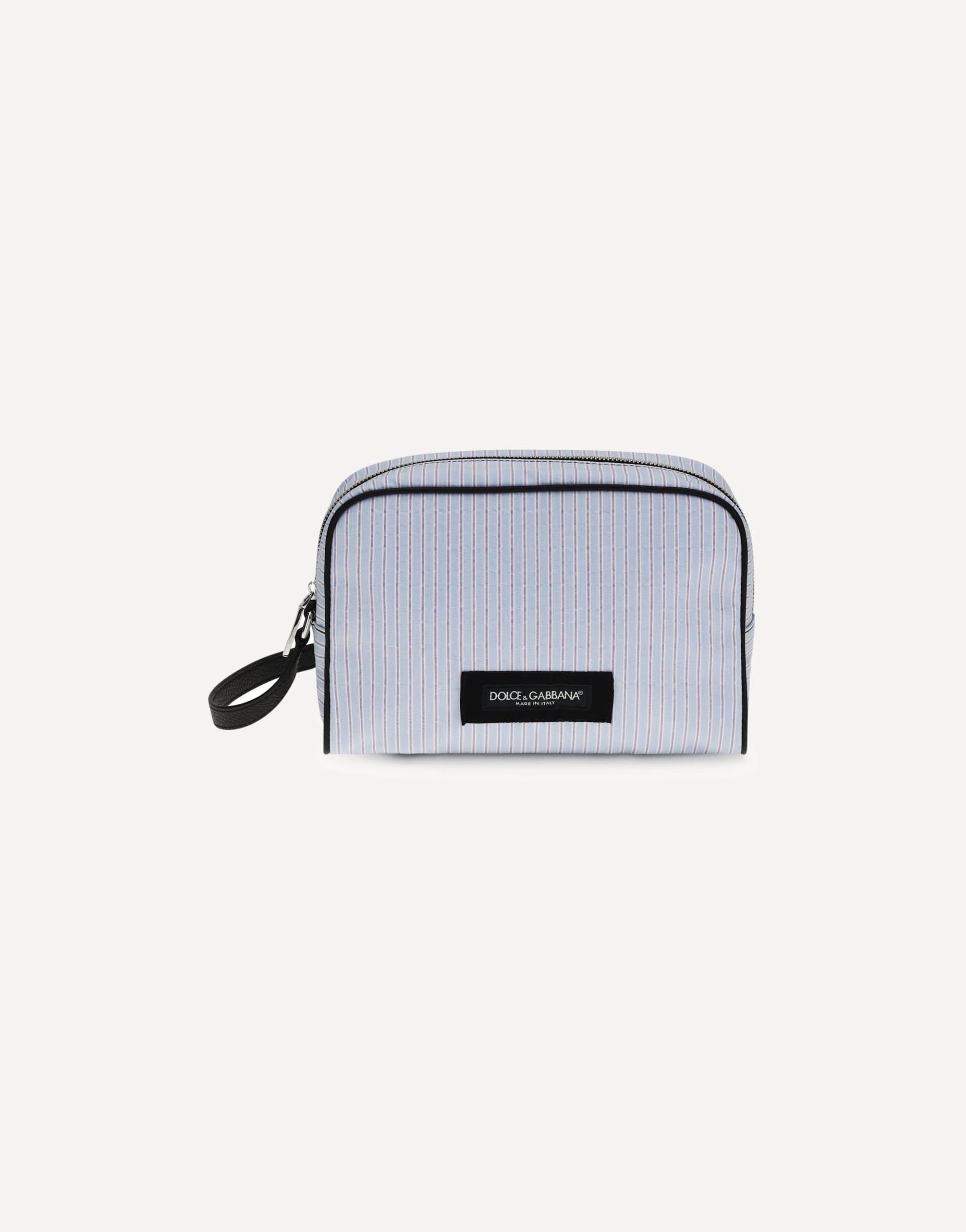 Dolce & Gabbana Striped Poplin And Leather Handbag